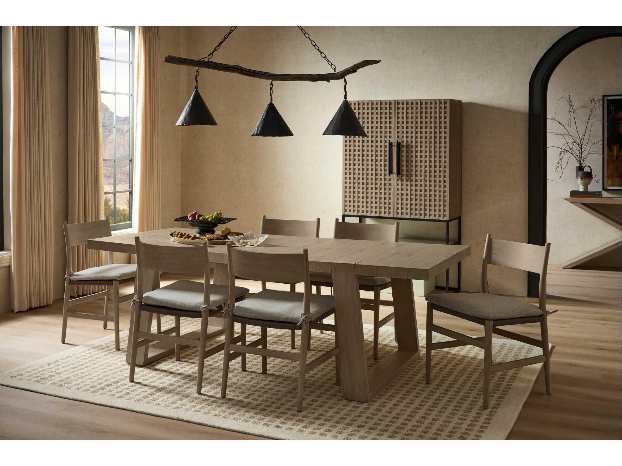 Boulder Wood Back Side Chair - Multiple item room scene