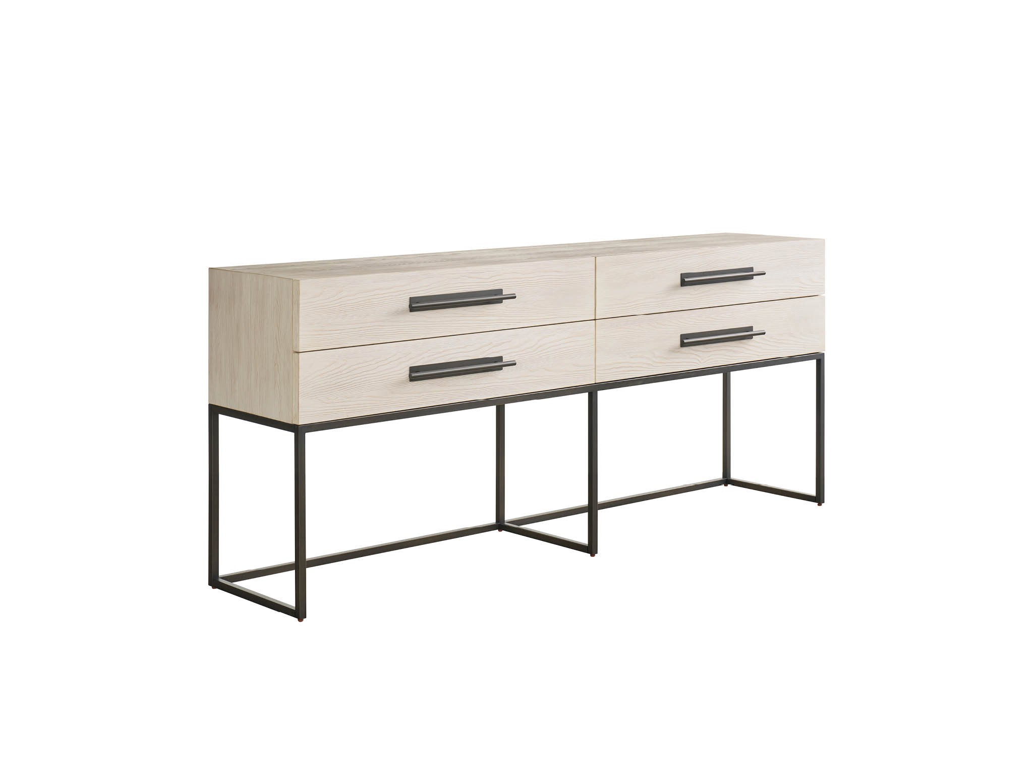 River Rock Metal Base Console - Silo with a white background