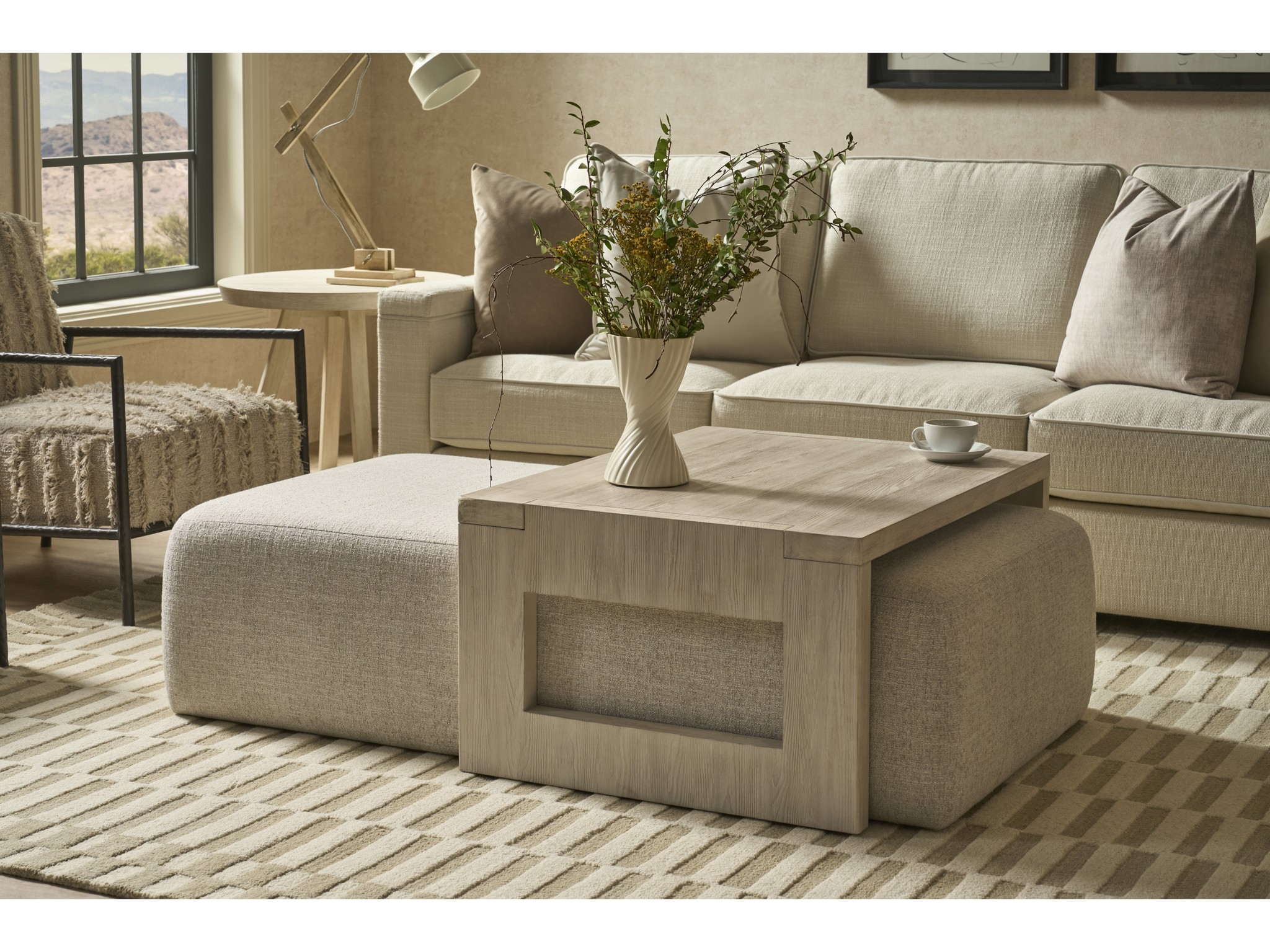 River Rock Nesting Cocktail Ottoman - Multiple item room scene