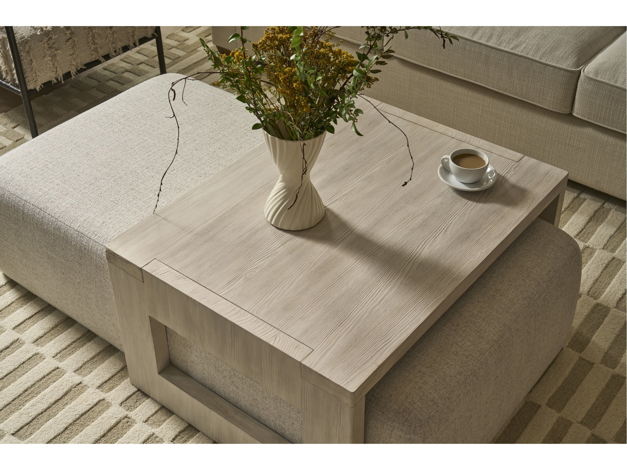 River Rock Nesting Cocktail Ottoman - Multiple item room scene
