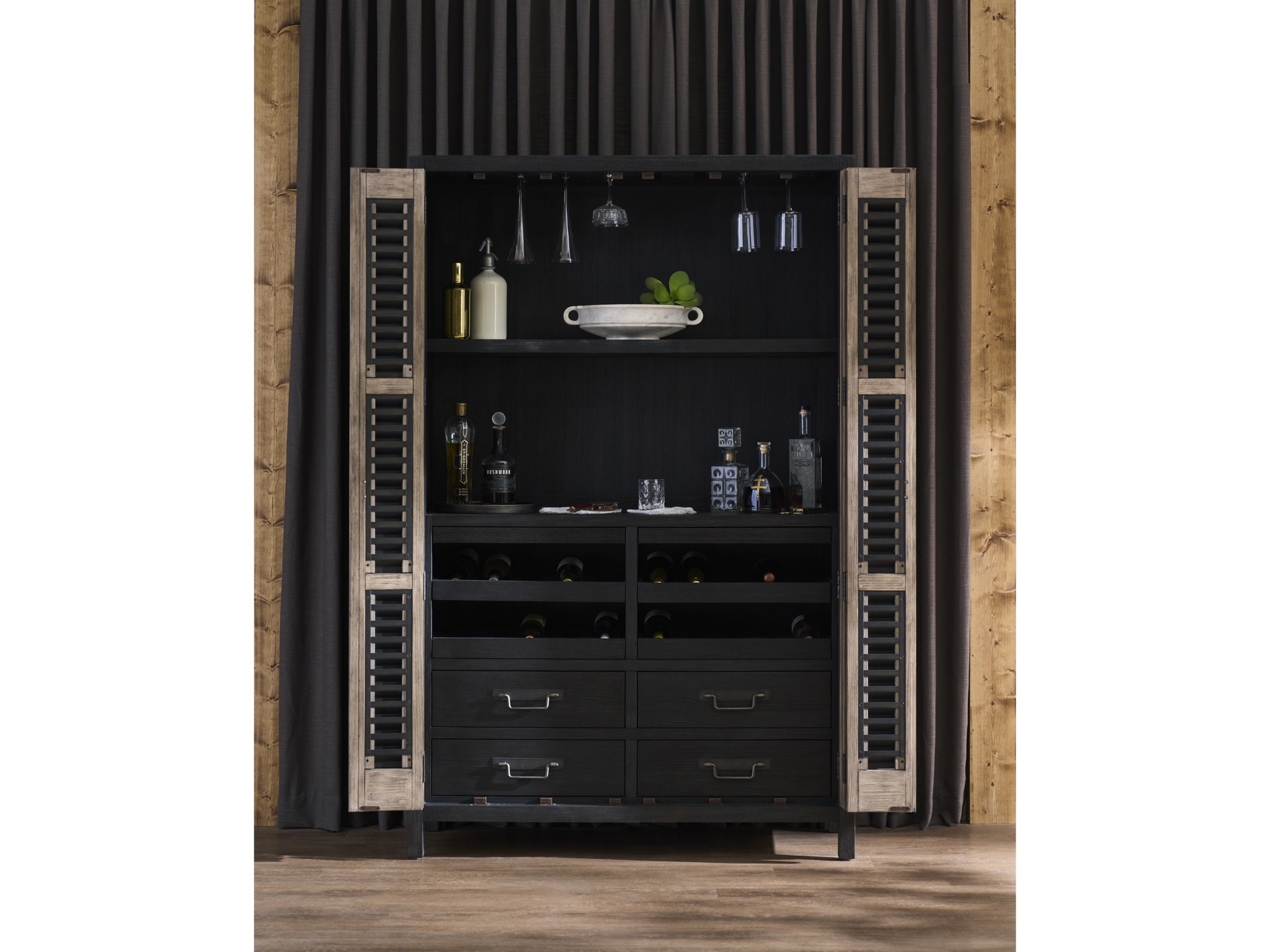 Dwell Bar Cabinet - Multiple item room scene