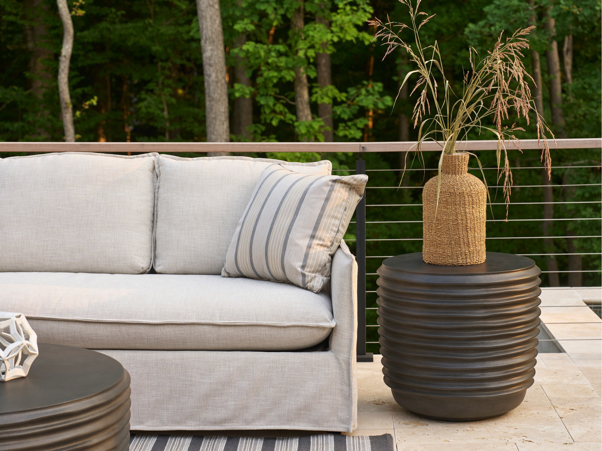 Dwell Charcoal Side Table - Multiple item room scene