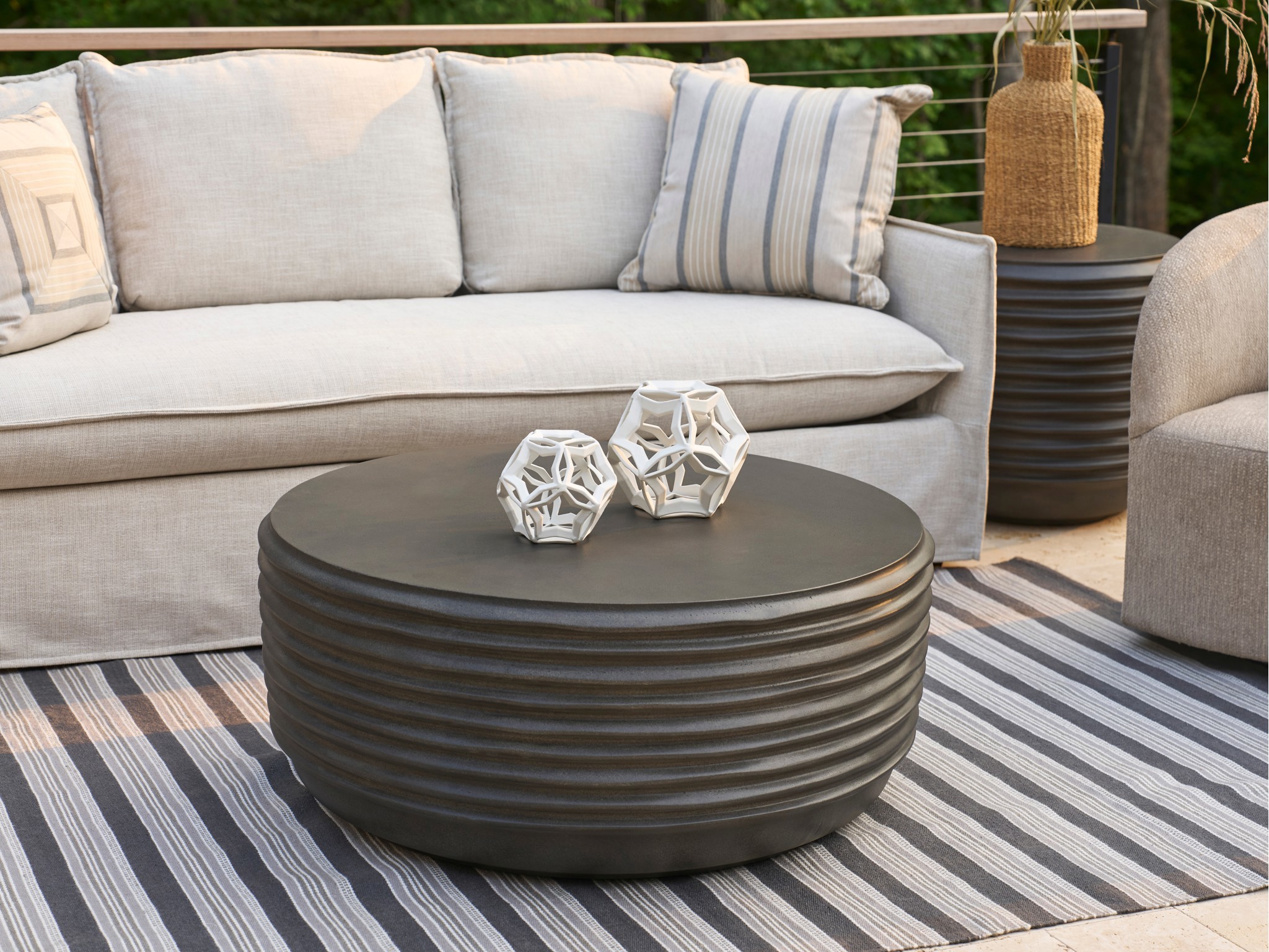 Dwell Charcoal Cocktail Table - Multiple item room scene