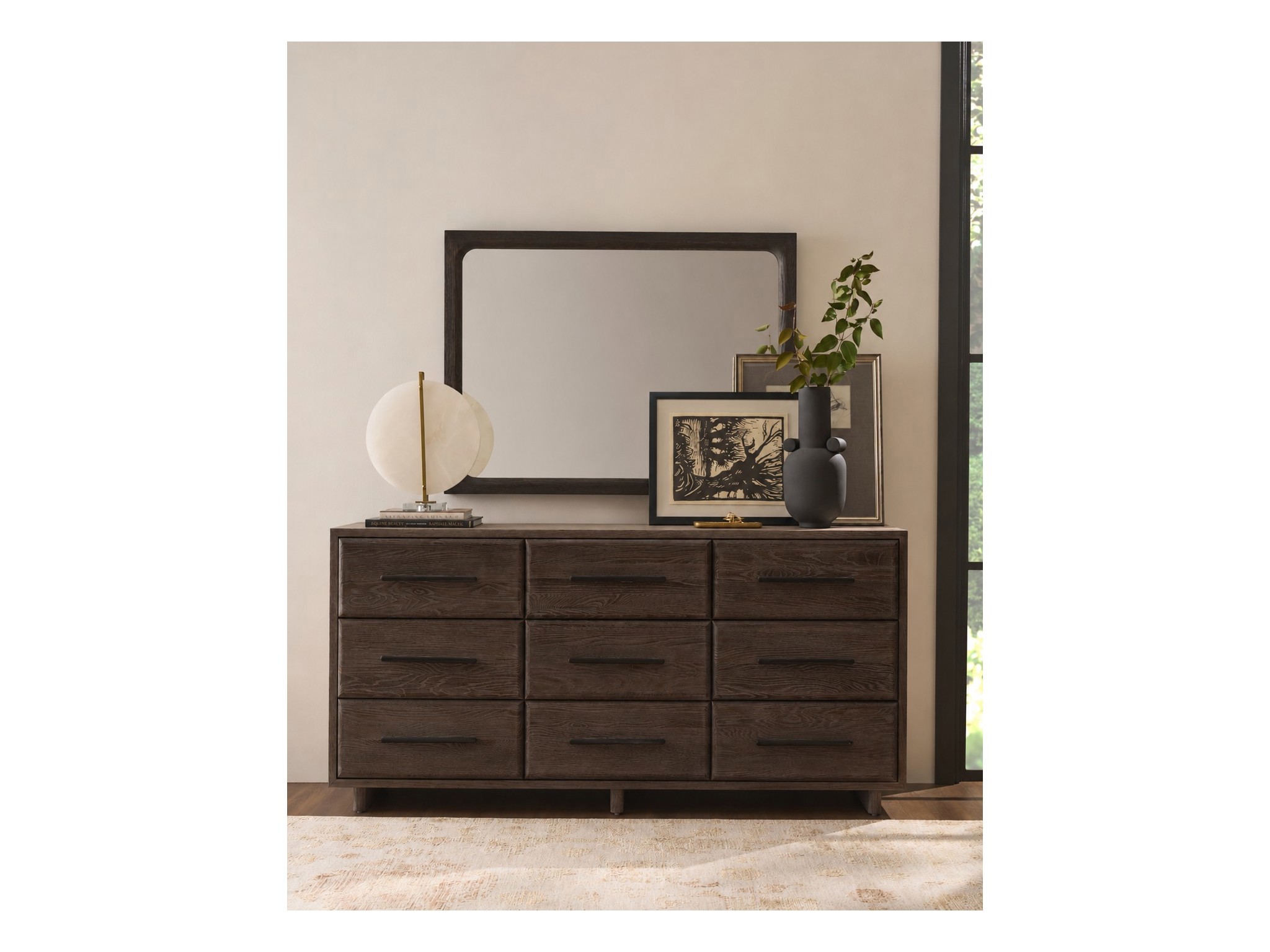 Sable Nine Drawer Dresser - Multiple item room scene