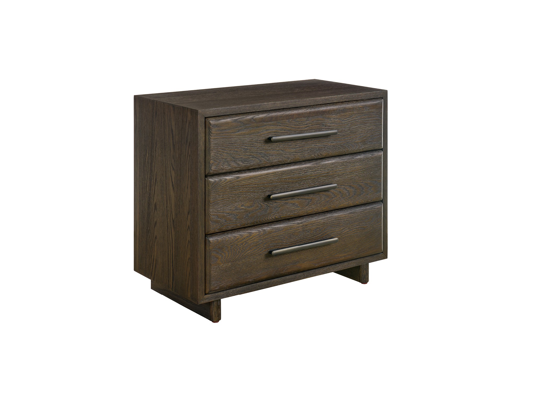 Sable Three Drawer Nightstand - Silo with a white background