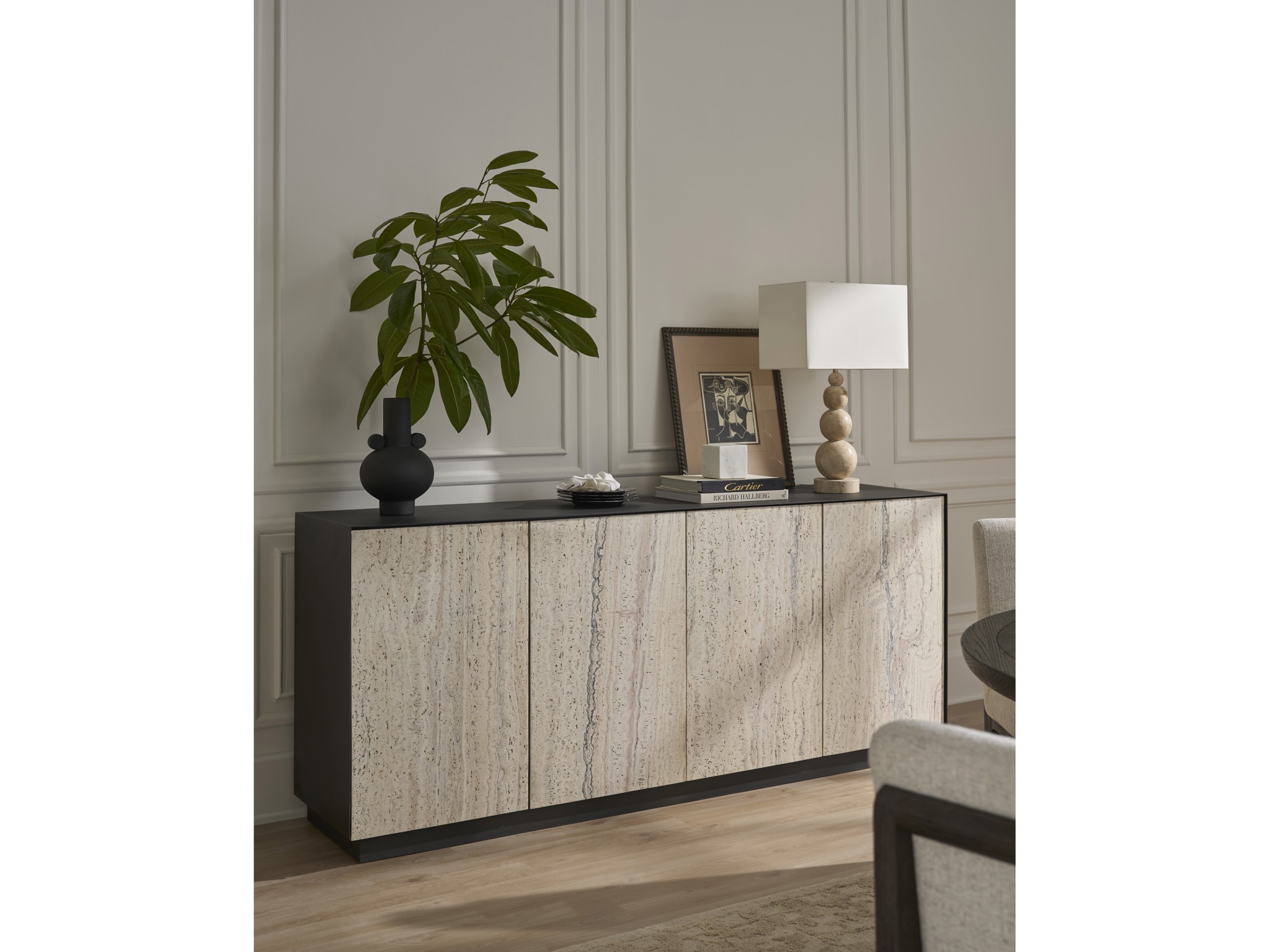 Stone Credenza - Multiple item room scene