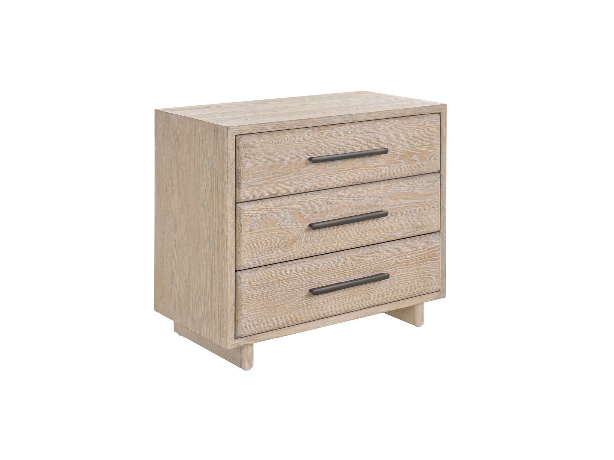 Desert Three Drawer Nightstand - Silo with a white background