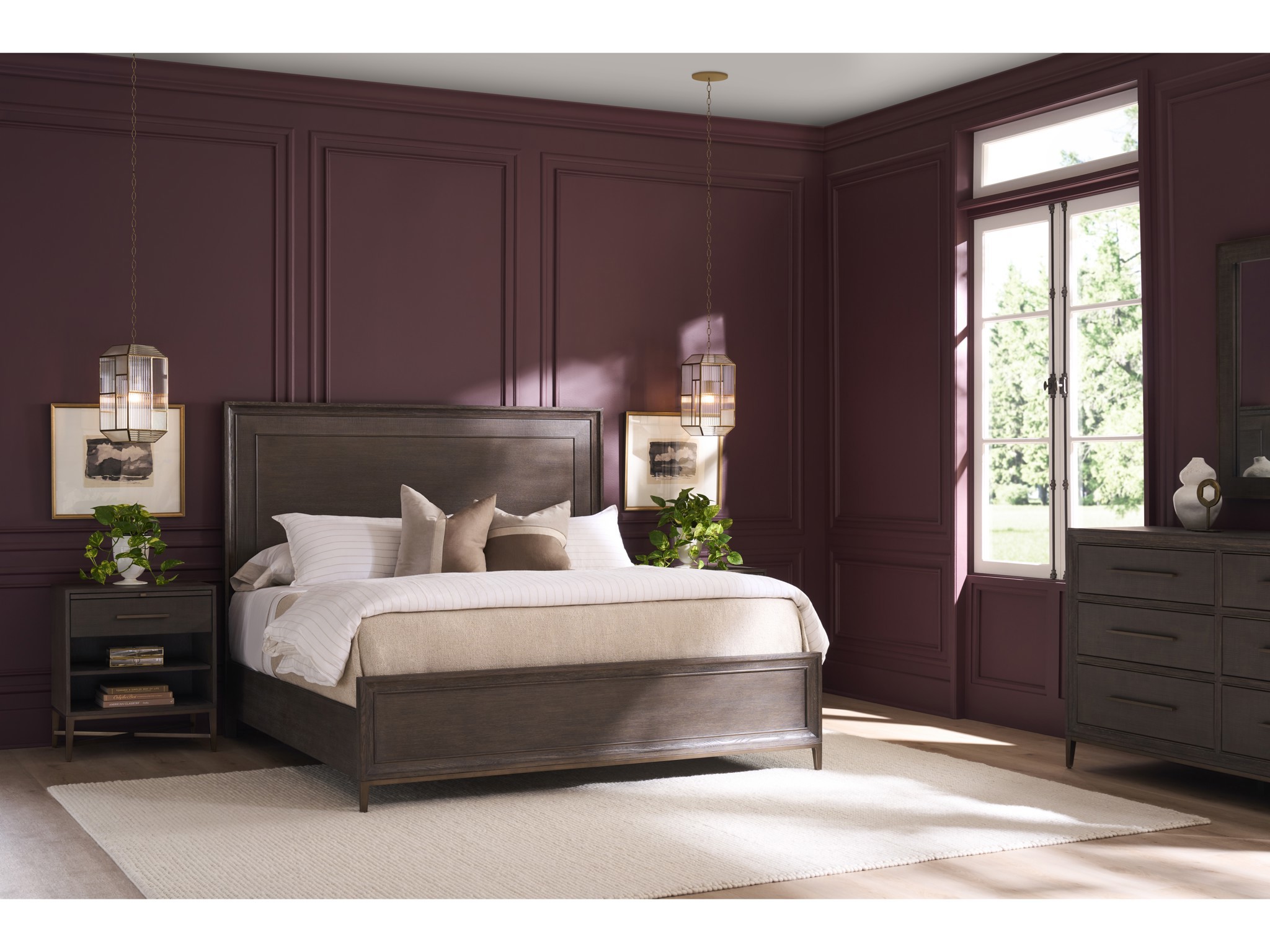 Montclair Panel Bed Queen - Multiple item room scene