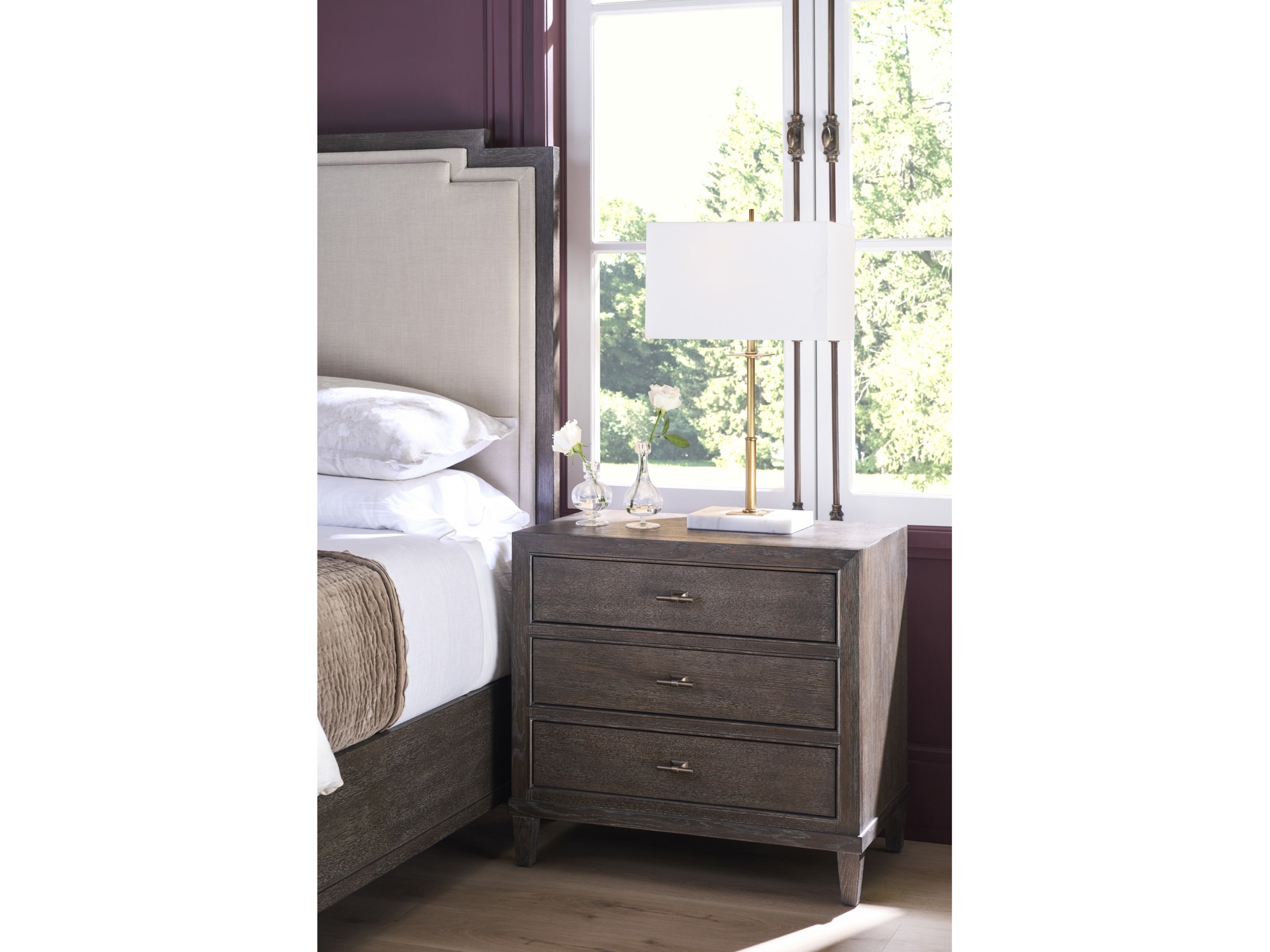 Cocoa Nightstand - Multiple item room scene