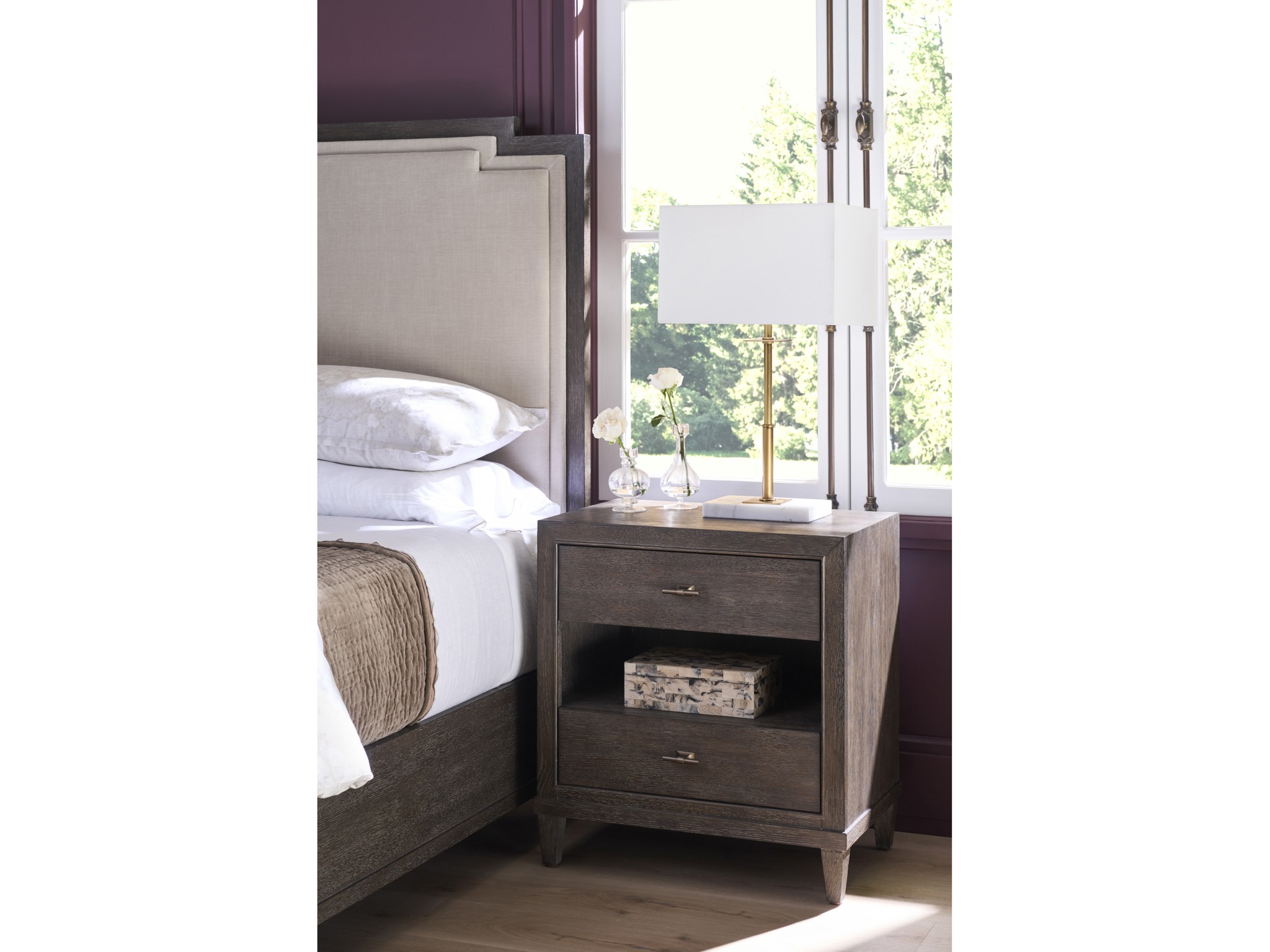 Cocoa Nightstand - Multiple item room scene