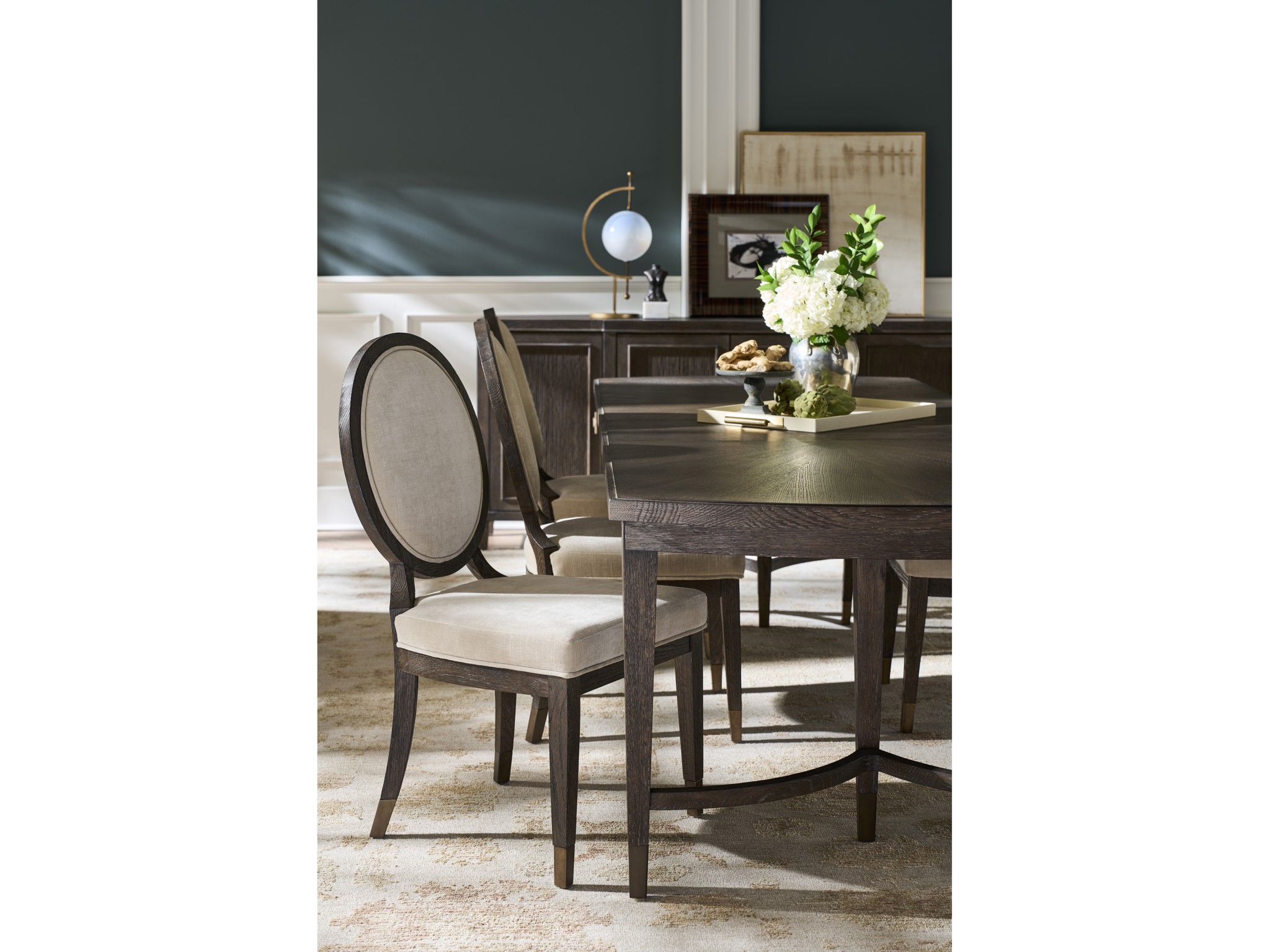 Cocoa Oval Side Chair - Multiple item room scene