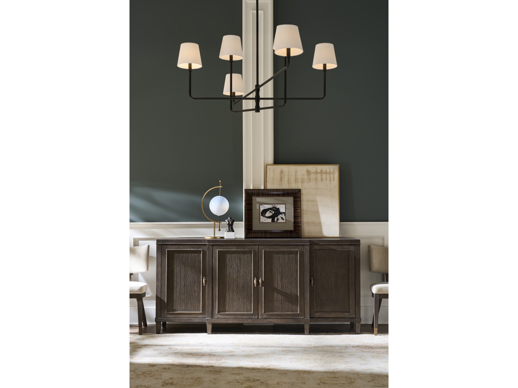 Cocoa Credenza - Multiple item room scene
