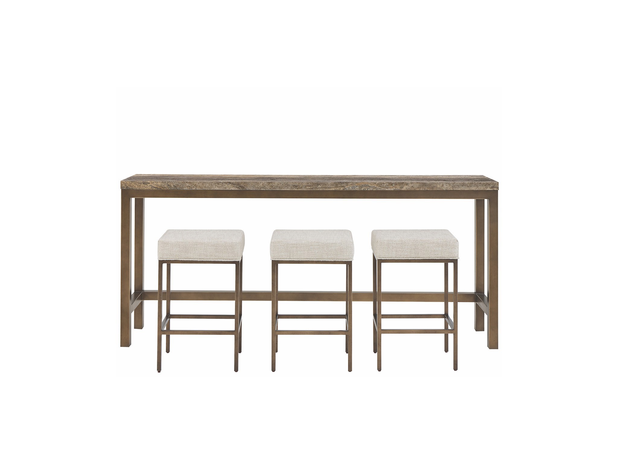 Brindle Console with Stools - Silo with a white background
