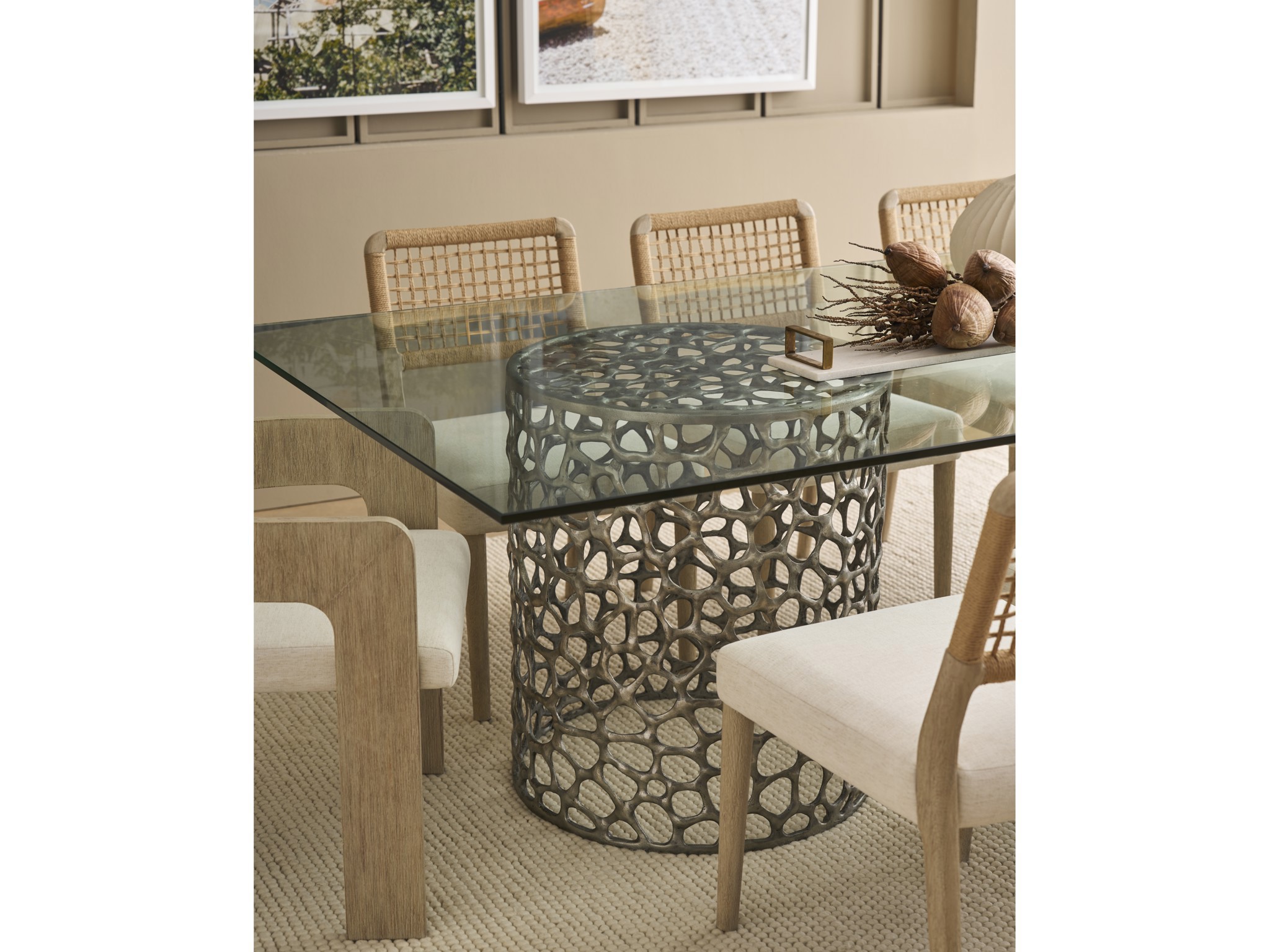 Coral Rectangle Dining Table - Multiple item room scene