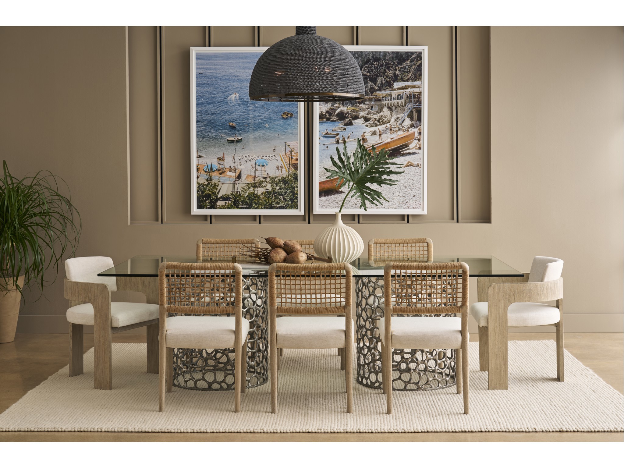 Coral Rectangle Dining Table - Multiple item room scene