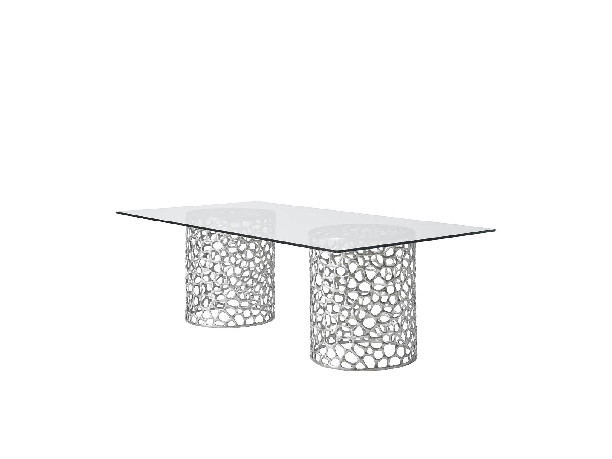 Coral Rectangle Dining Table - Silo with a white background