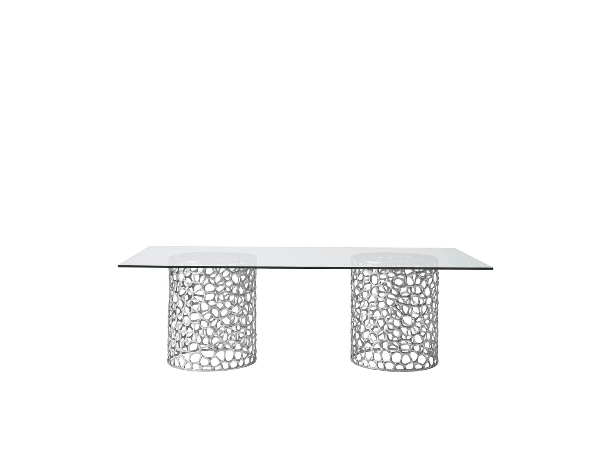 Coral Rectangle Dining Table - Silo with a white background