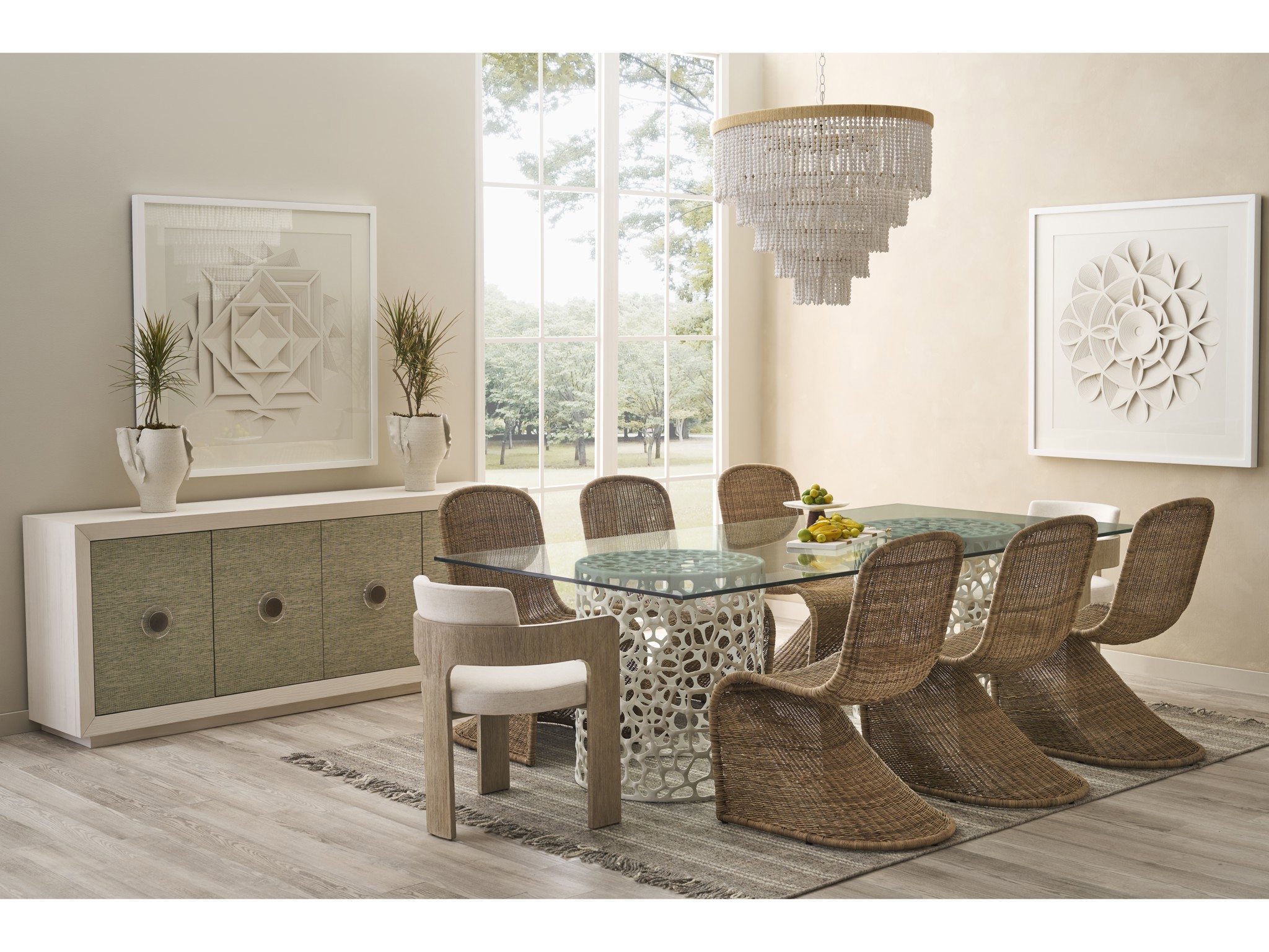 Coral Rectangle Dining Table - Multiple item room scene