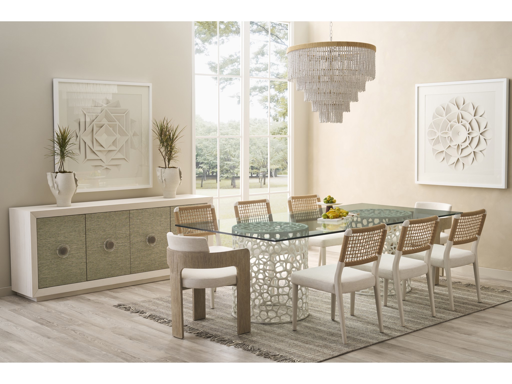 Coral Rectangle Dining Table - Multiple item room scene