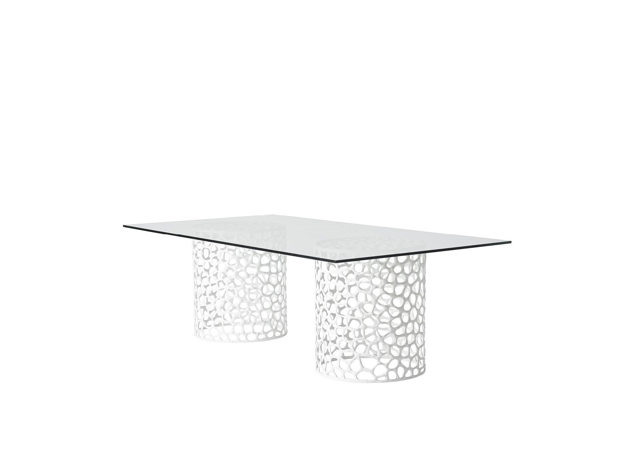 Coral Rectangle Dining Table - Silo with a white background