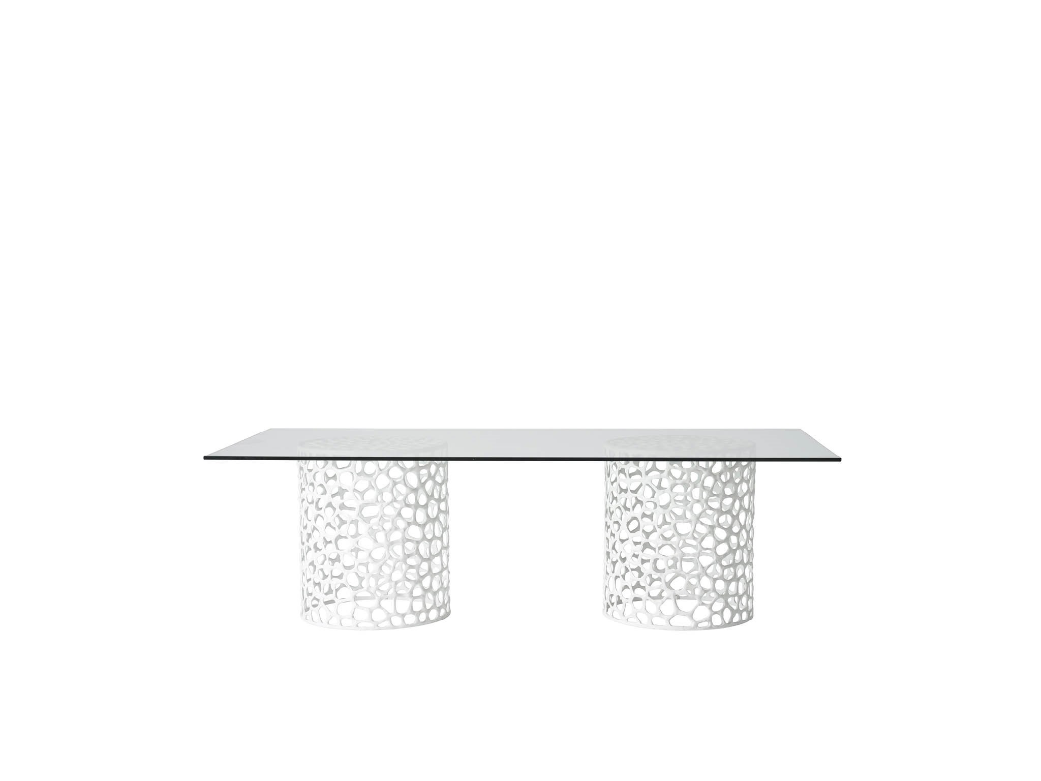 Coral Rectangle Dining Table - Silo with a white background
