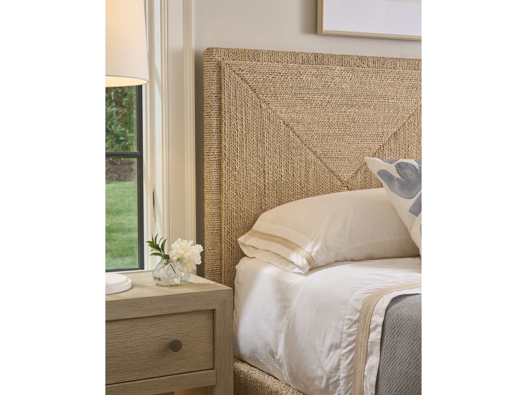 Abaca Woven Bed Queen - Multiple item room scene