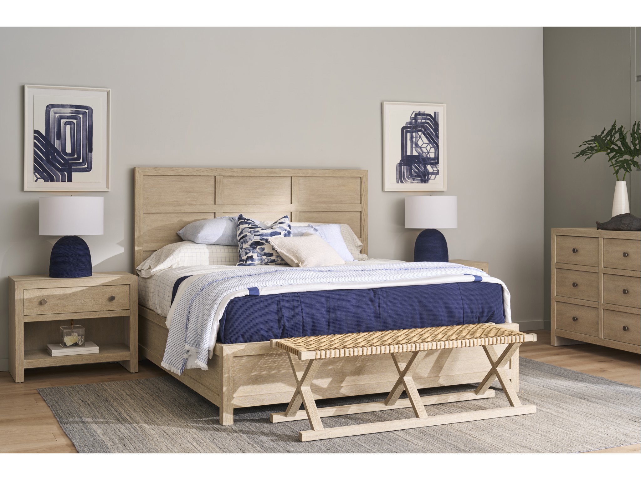 Dockside Panel Bed King - Multiple item room scene