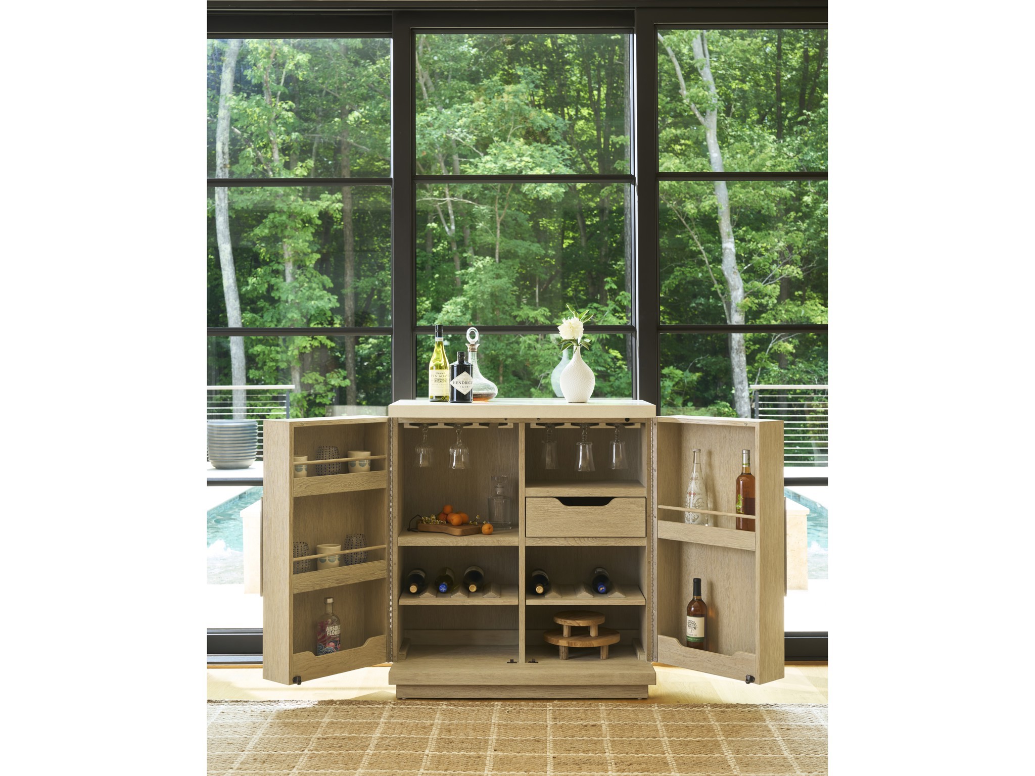 Dockside Bar Cabinet - Multiple item room scene
