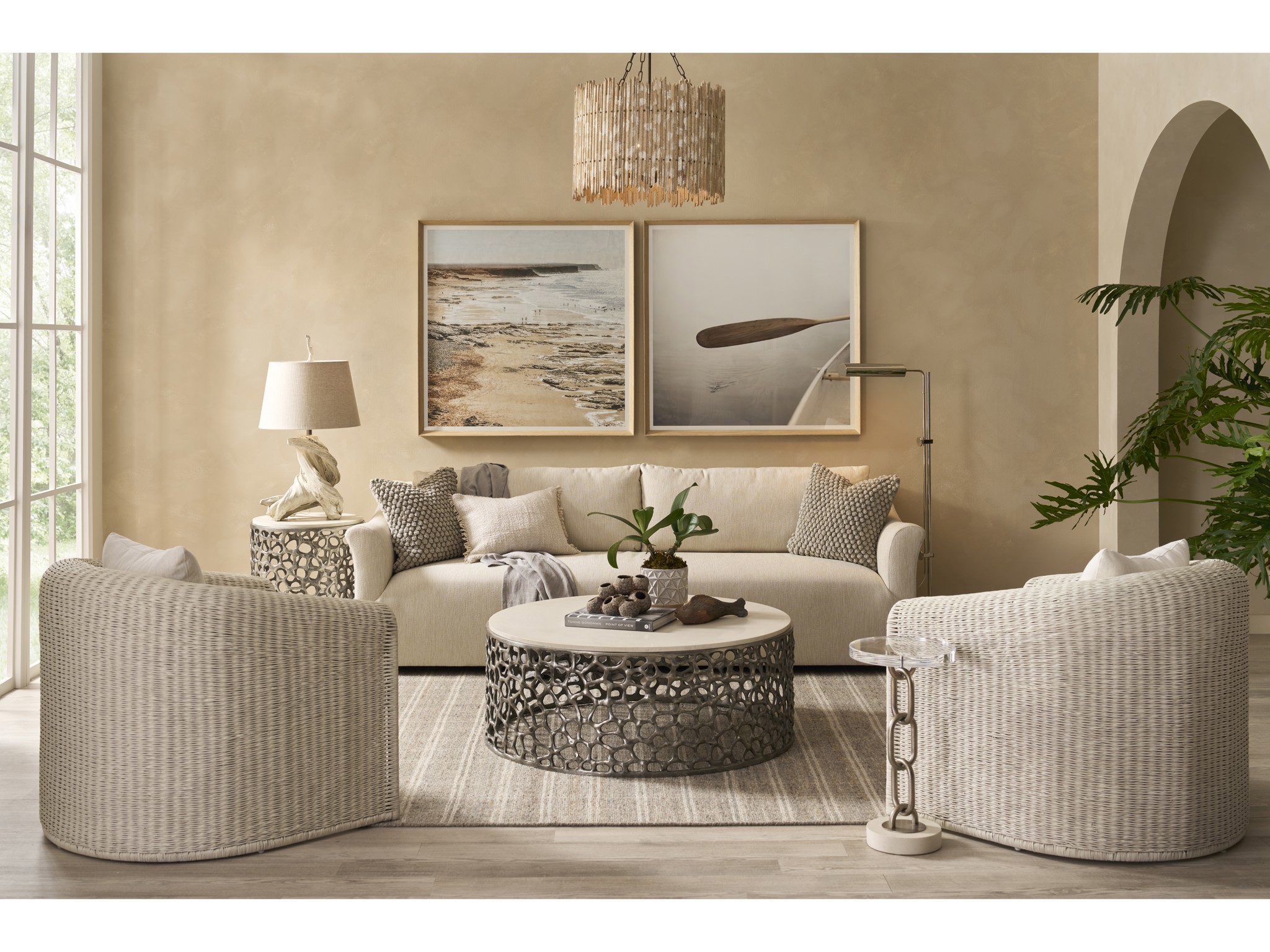 Coral Cocktail Table - Multiple item room scene