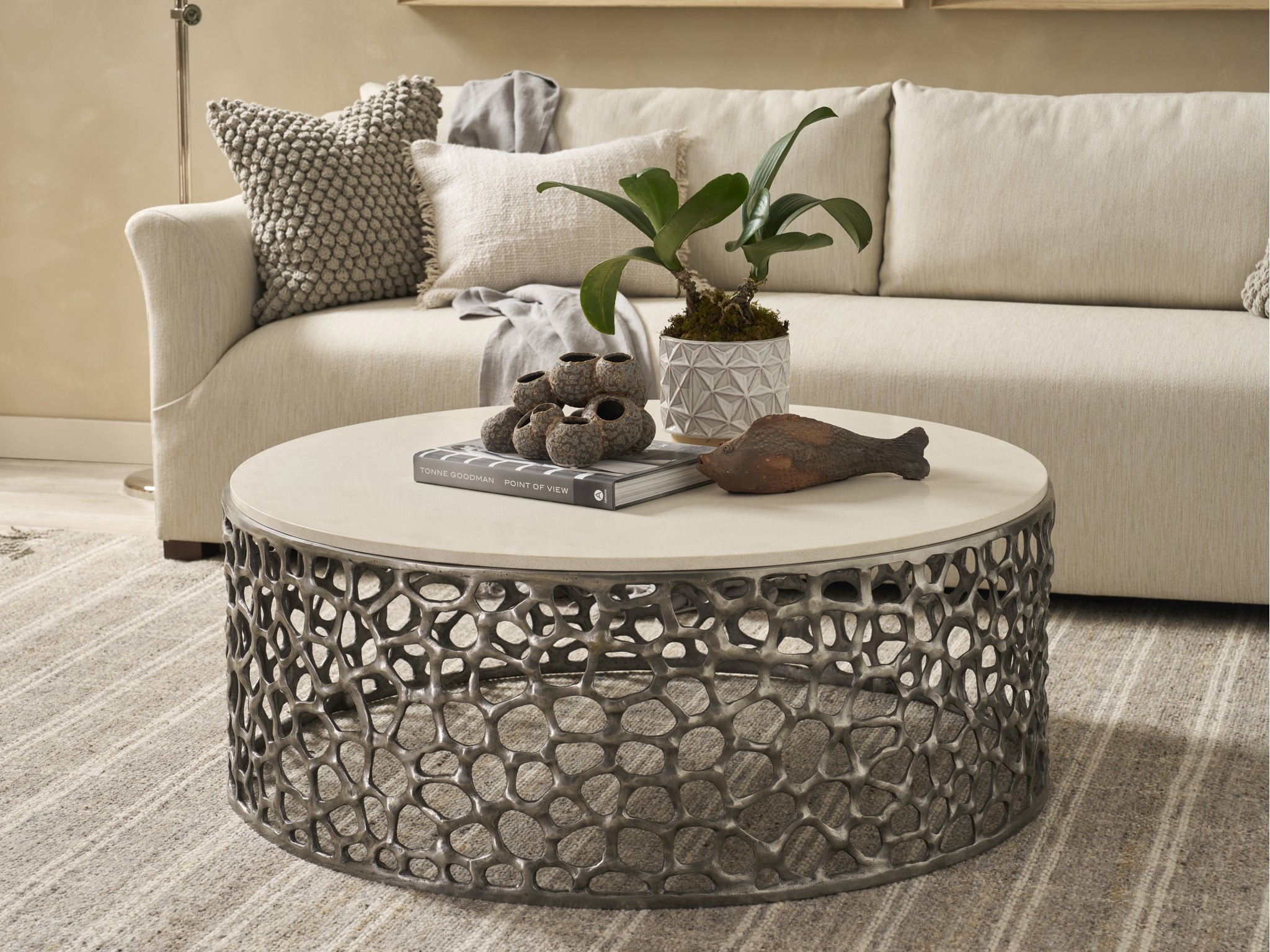 Coral Cocktail Table - Multiple item room scene