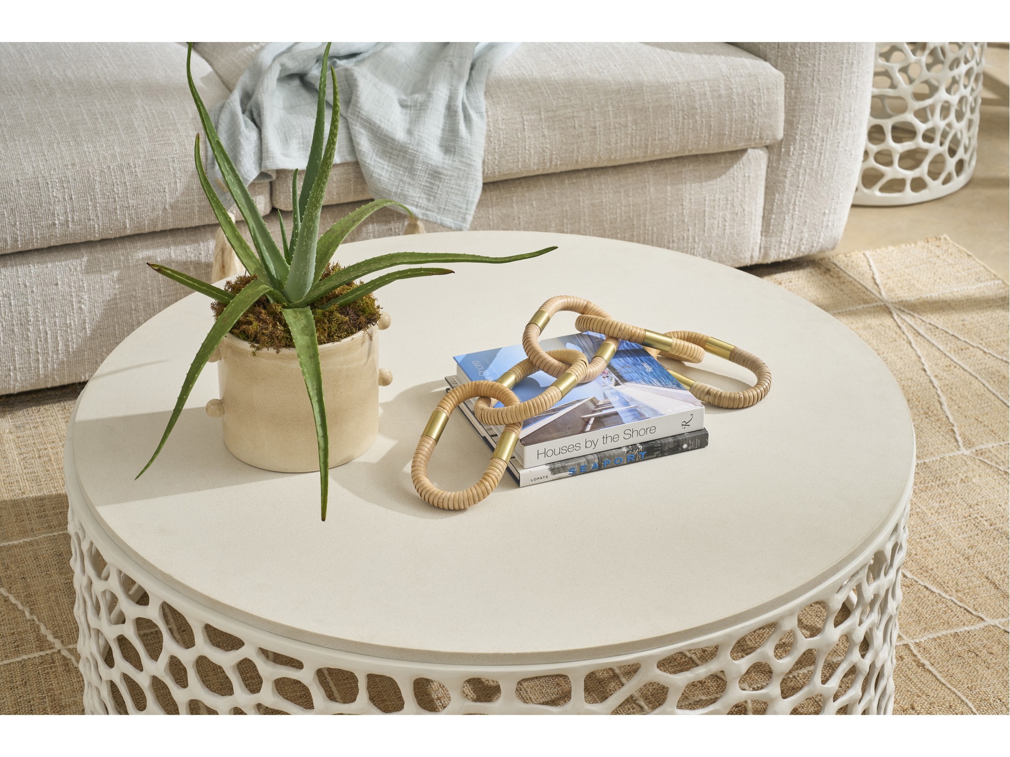 Coral Cocktail Table - Multiple item room scene