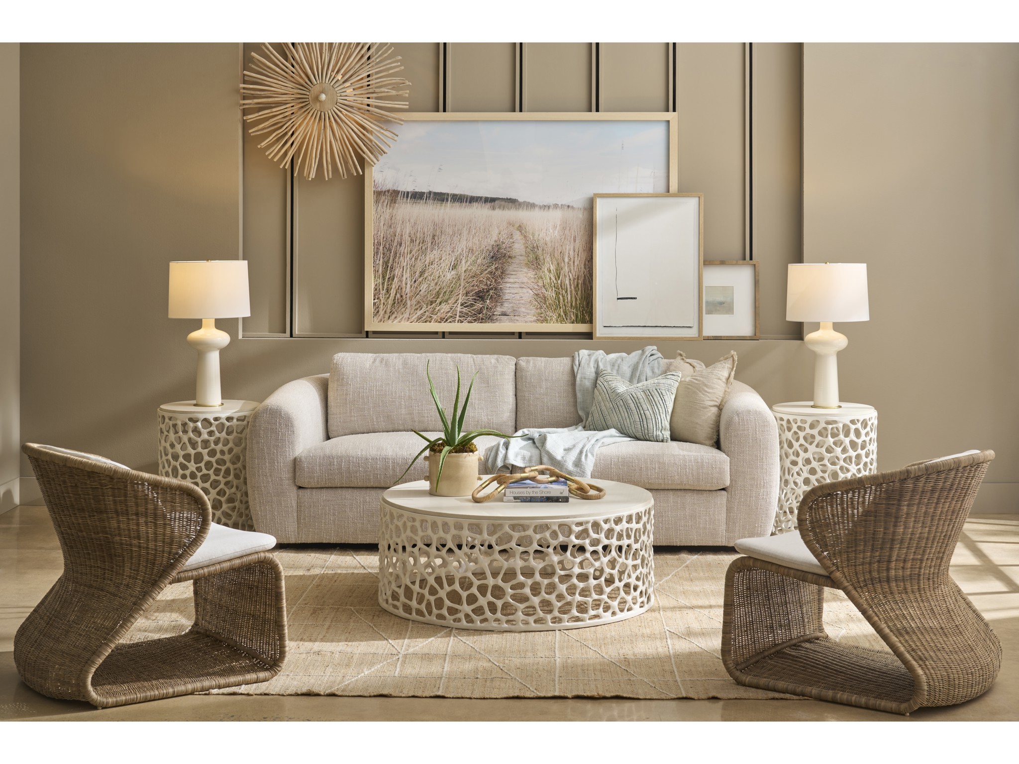 Coral Cocktail Table - Multiple item room scene