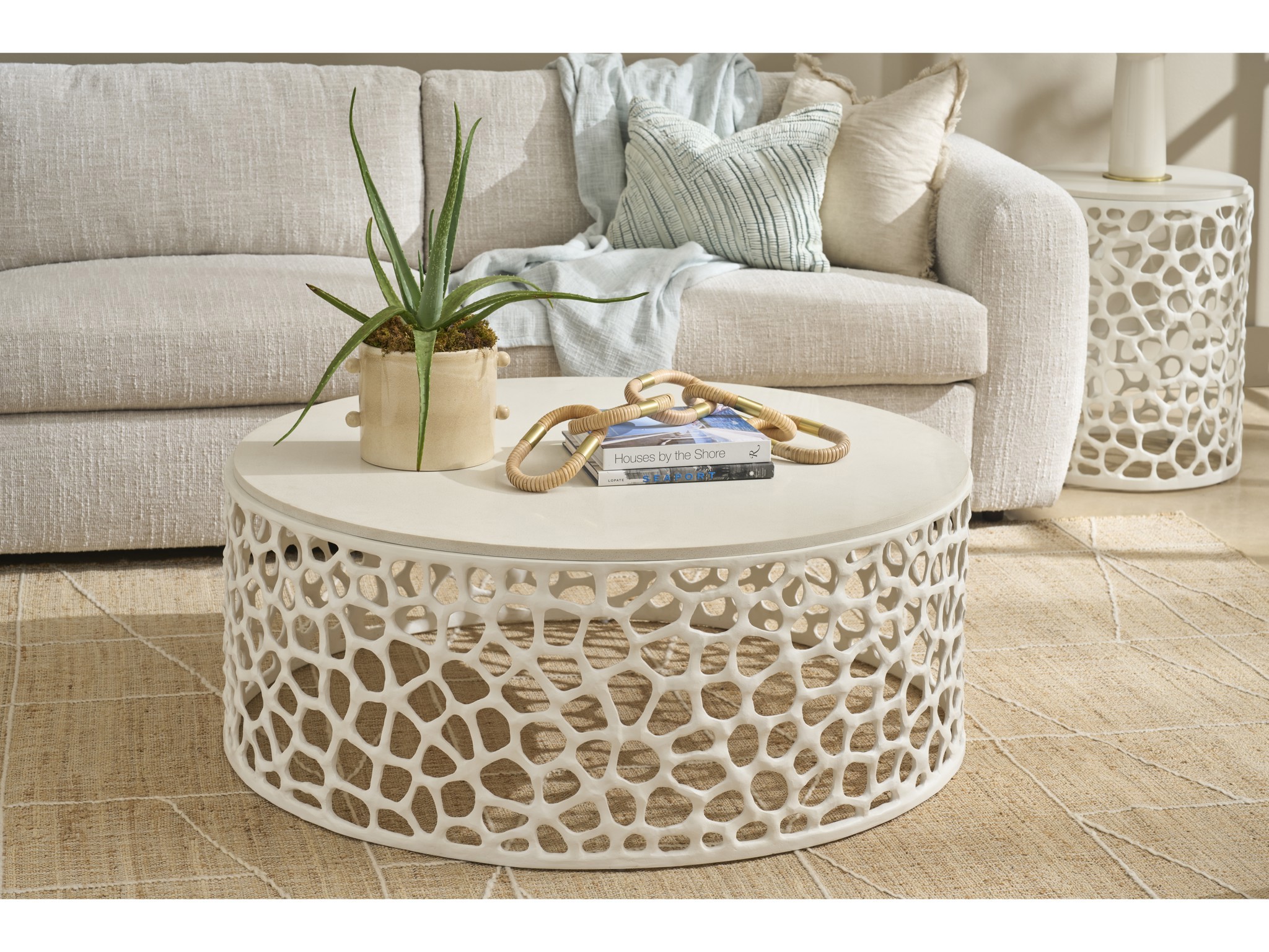 Coral Cocktail Table - Multiple item room scene