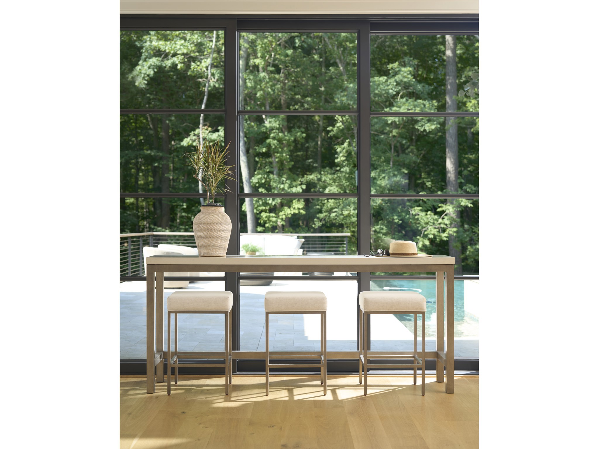 Oasis Console with Stools - Multiple item room scene