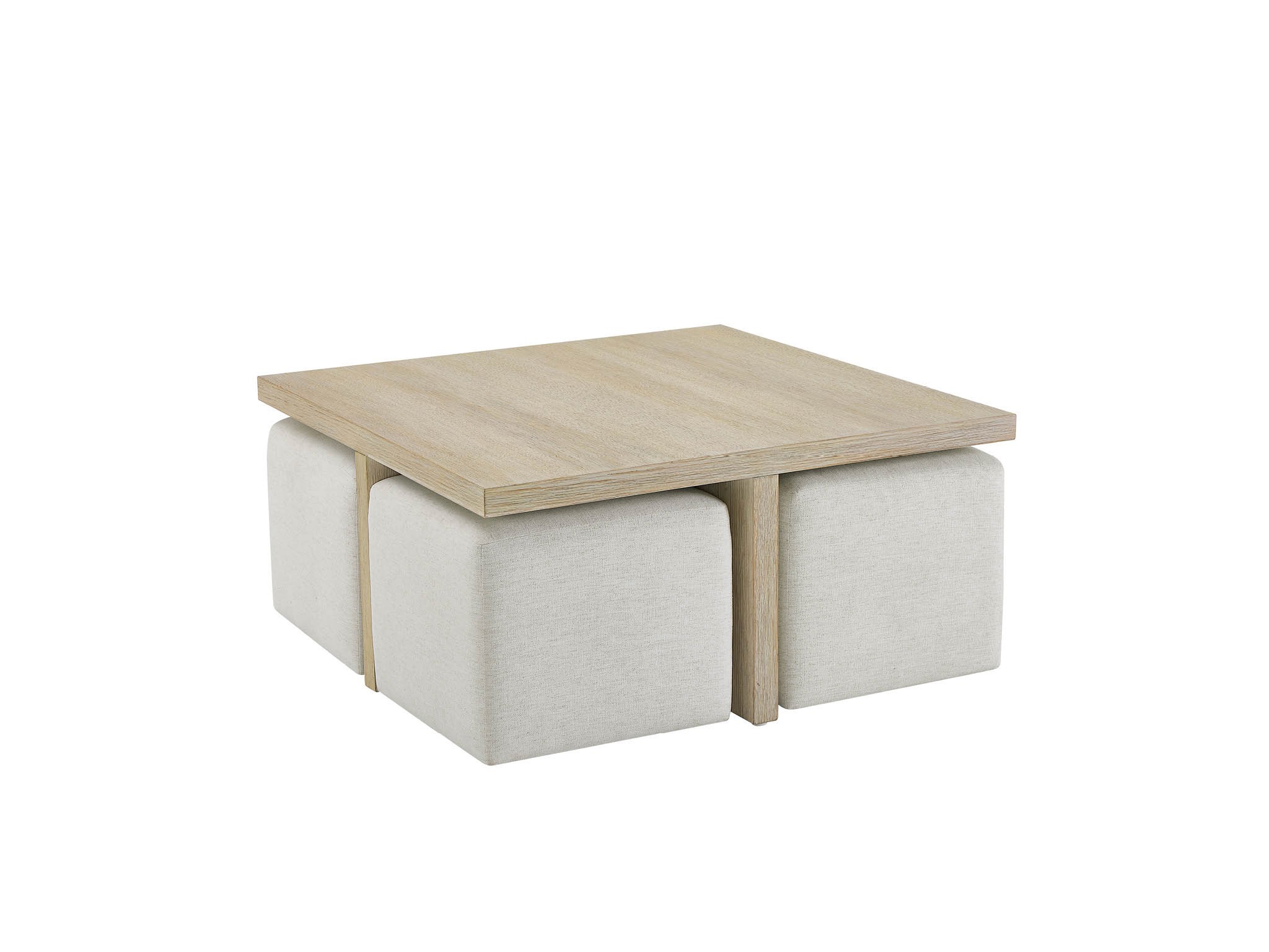 Dockside Cocktail Table with Ottomans - Silo with a white background