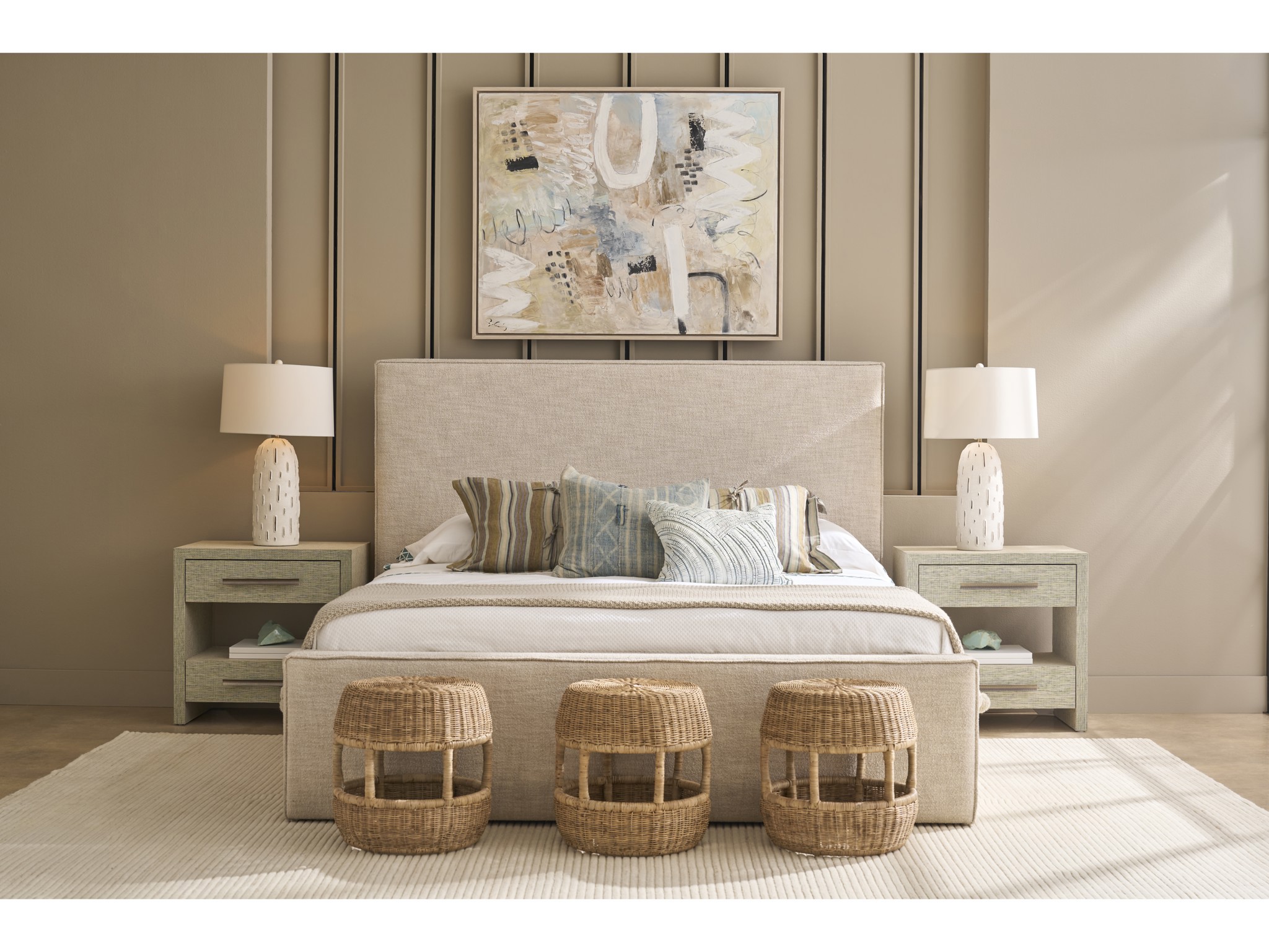 Seascape Nightstand - Multiple item room scene