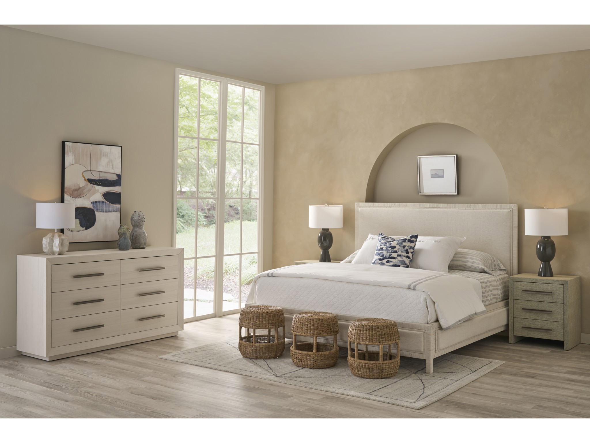 Seascape Nightstand - Multiple item room scene