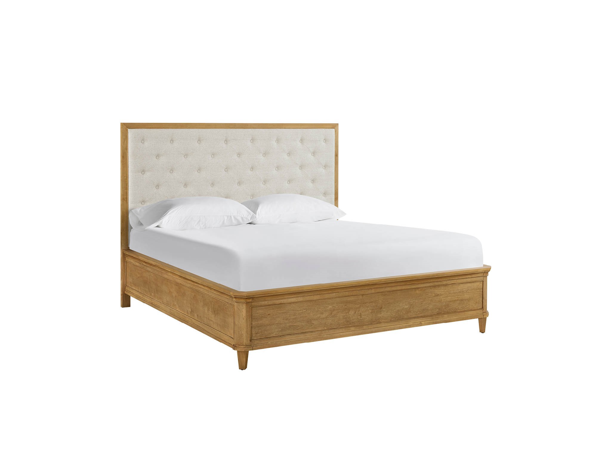 Brindle Upholstered Bed King - Silo with a white background