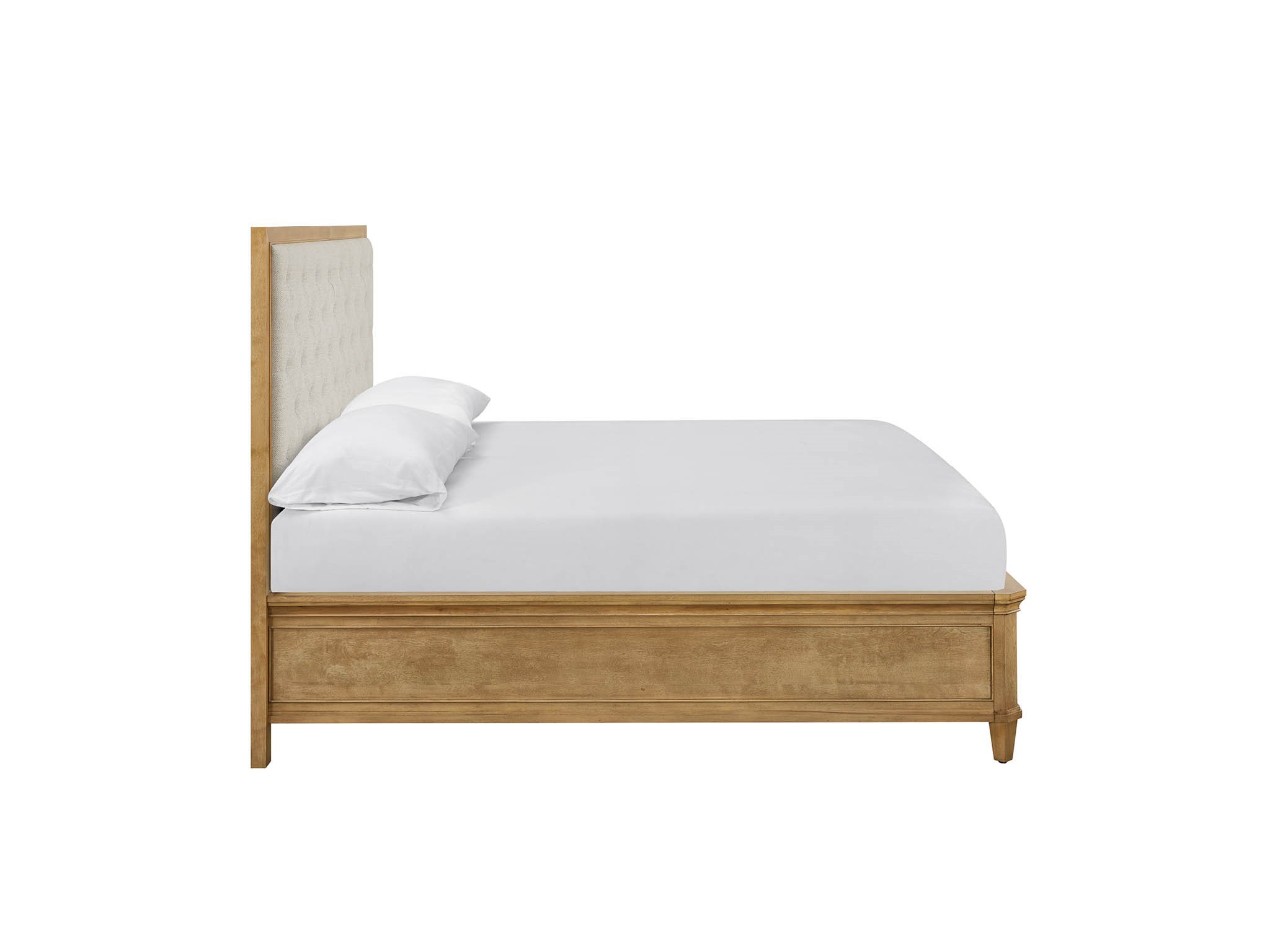 Brindle Upholstered Bed King - Silo with a white background