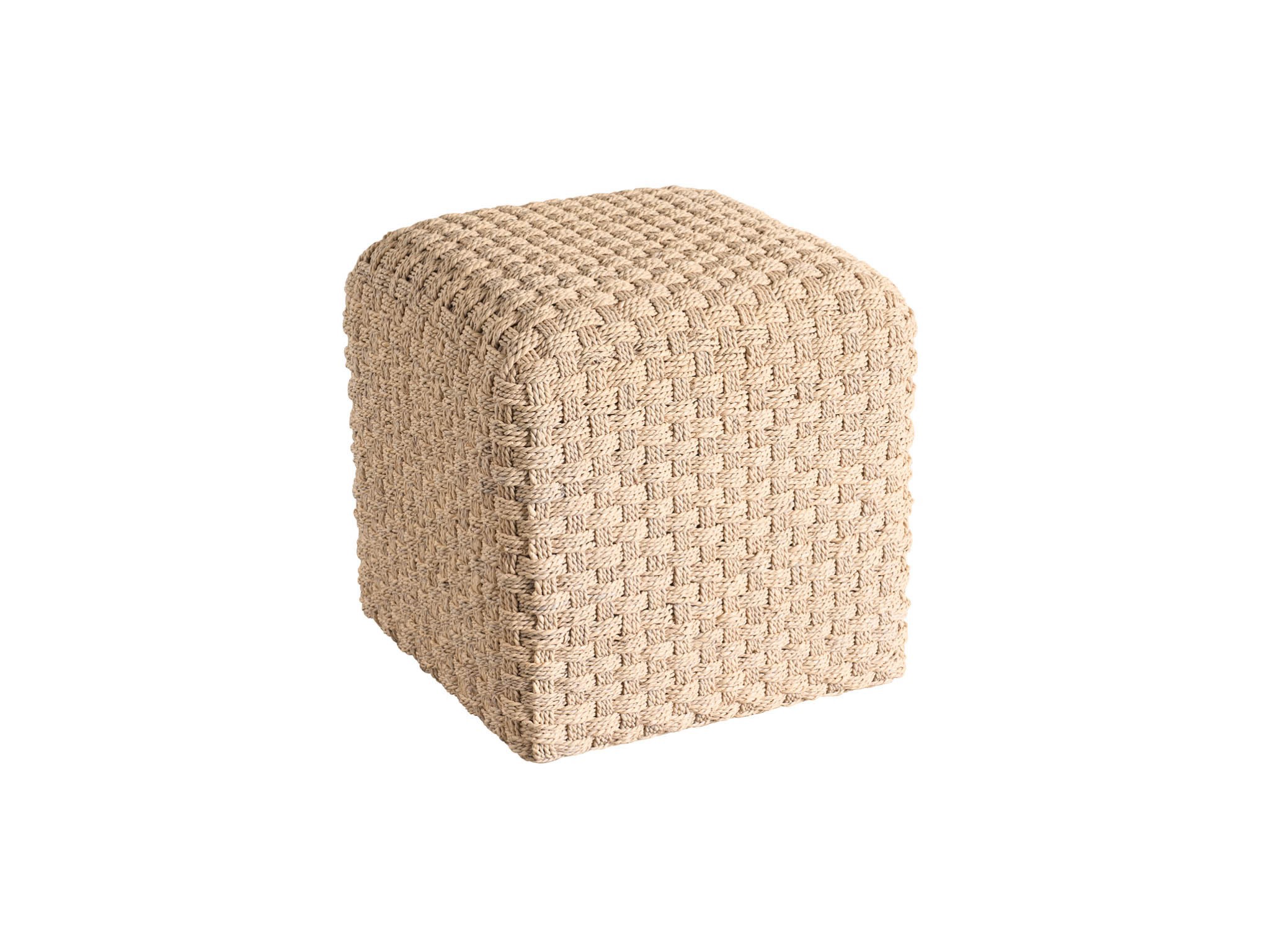 Woven Pouf - Silo with a white background