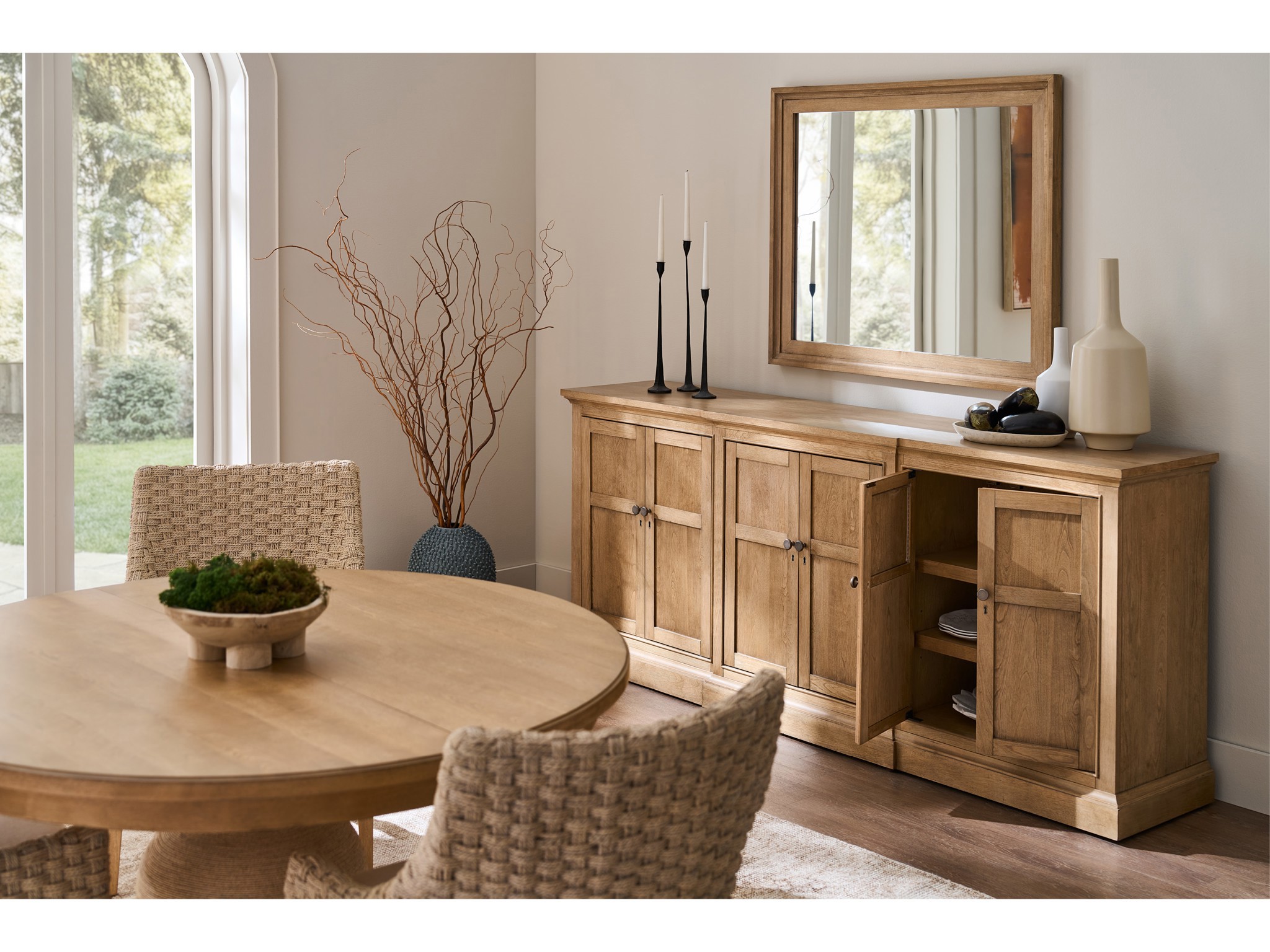 Brindle Credenza - Multiple item room scene