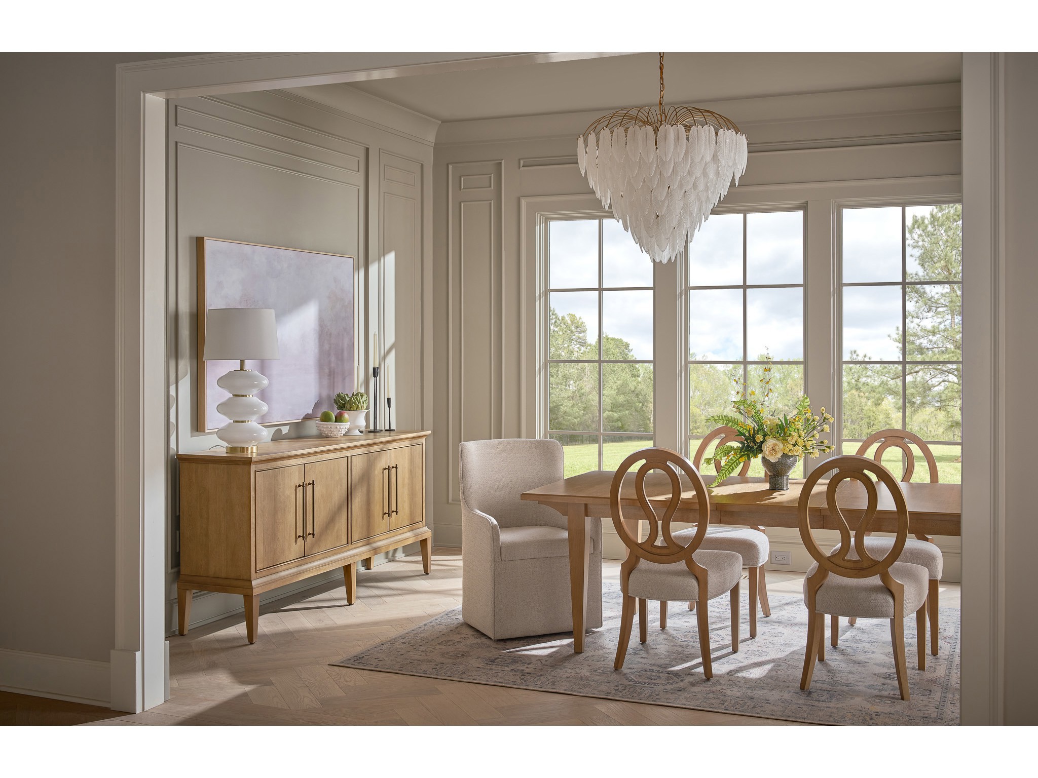 Brindle Dining Table - Multiple item room scene