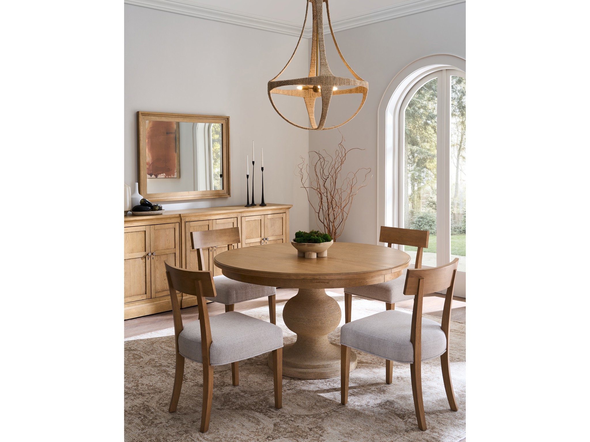 Brindle Wrapped Dining Table - Multiple item room scene