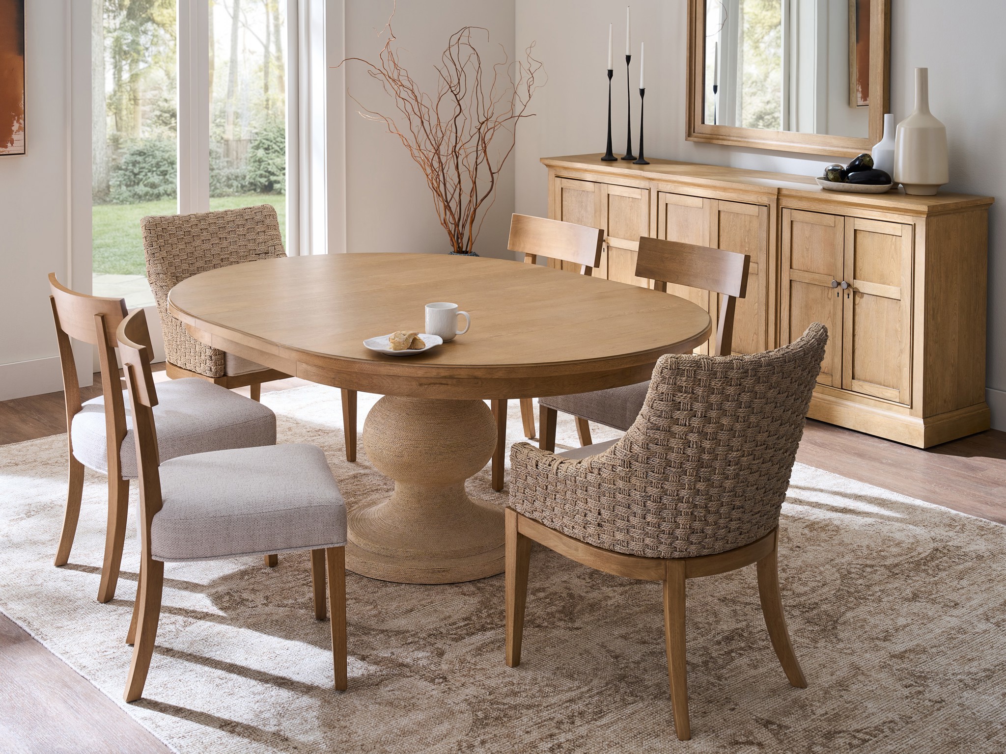 Brindle Wrapped Dining Table - Multiple item room scene