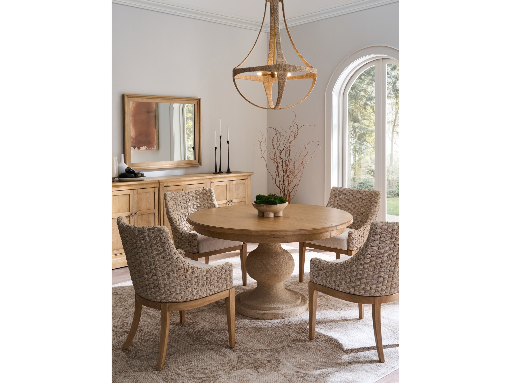 Brindle Wrapped Dining Table - Multiple item room scene