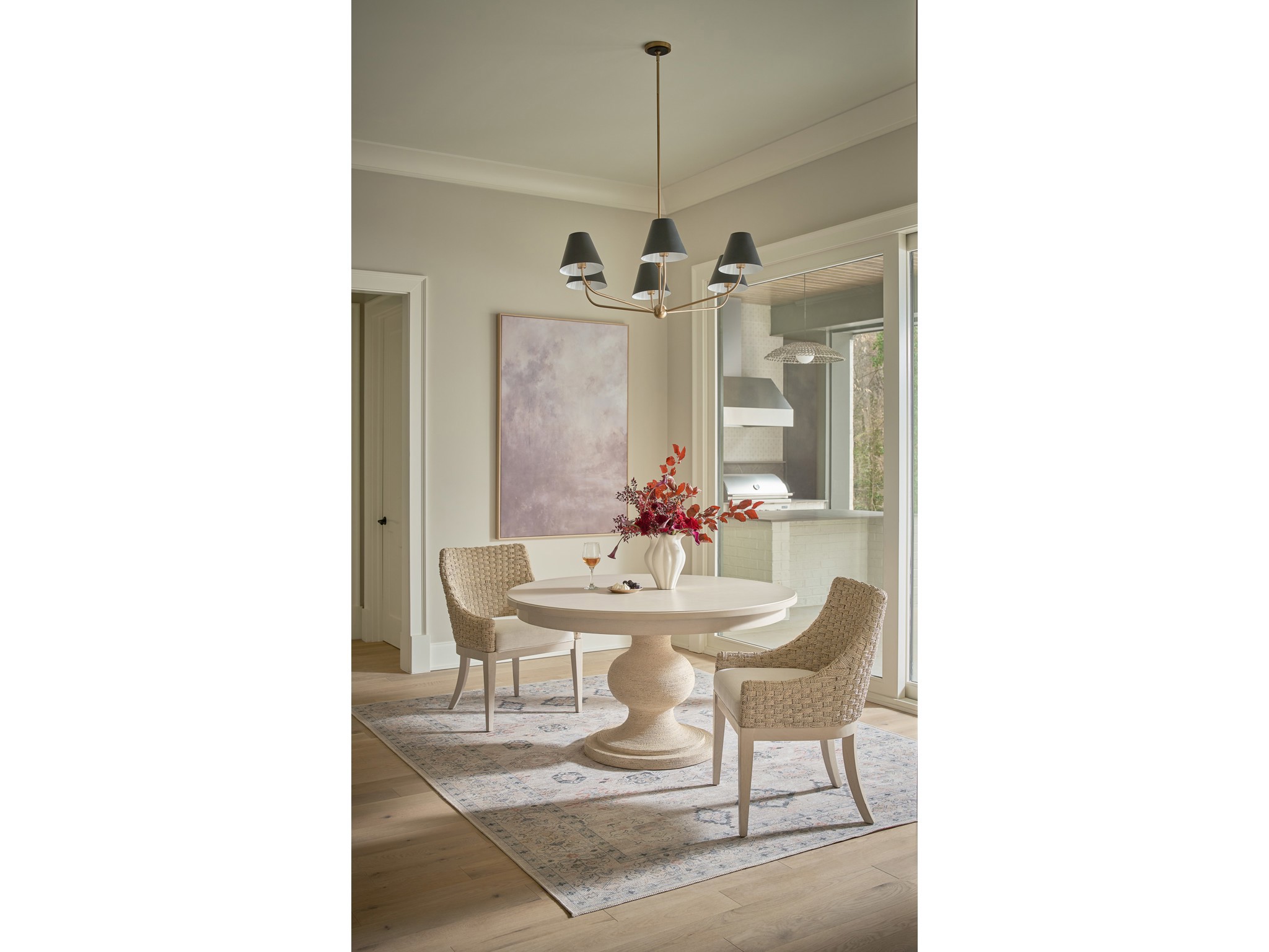 Willow Wrapped Dining Table - Multiple item room scene