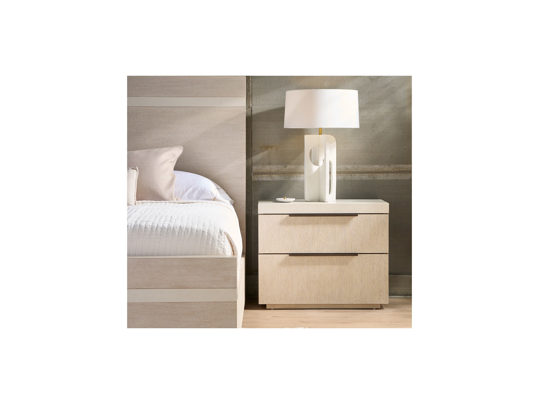 Quartz Nightstand - Multiple item room scene