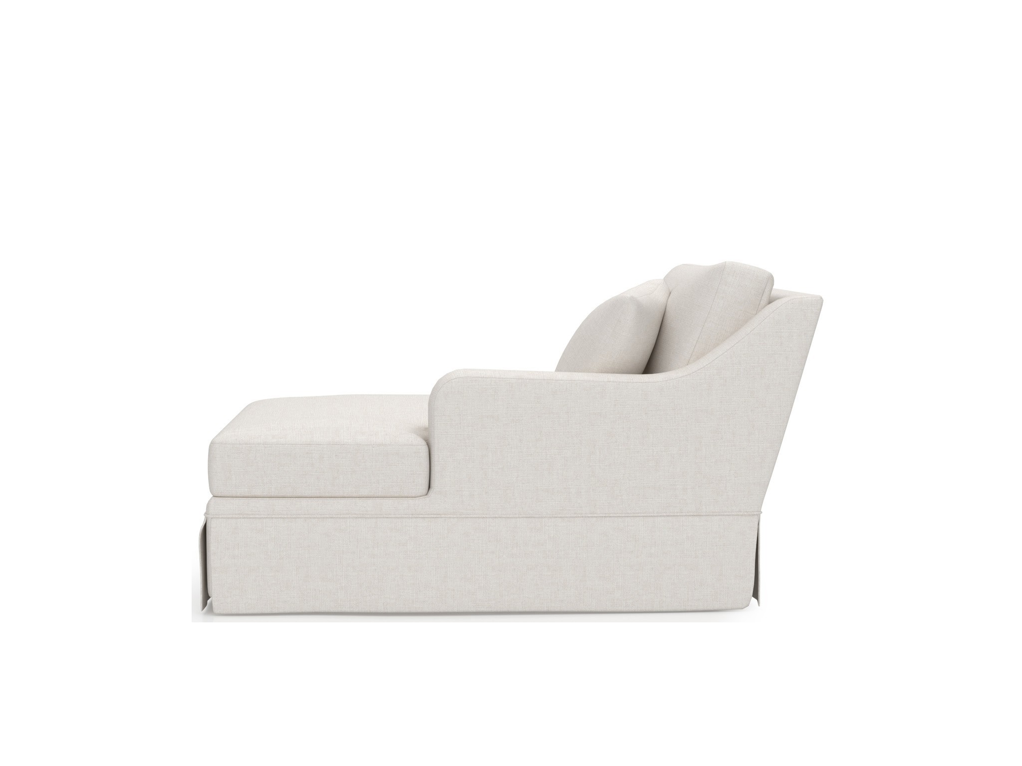 Filmore Skirted Chaise RAF - Special Order - Silo with a white background