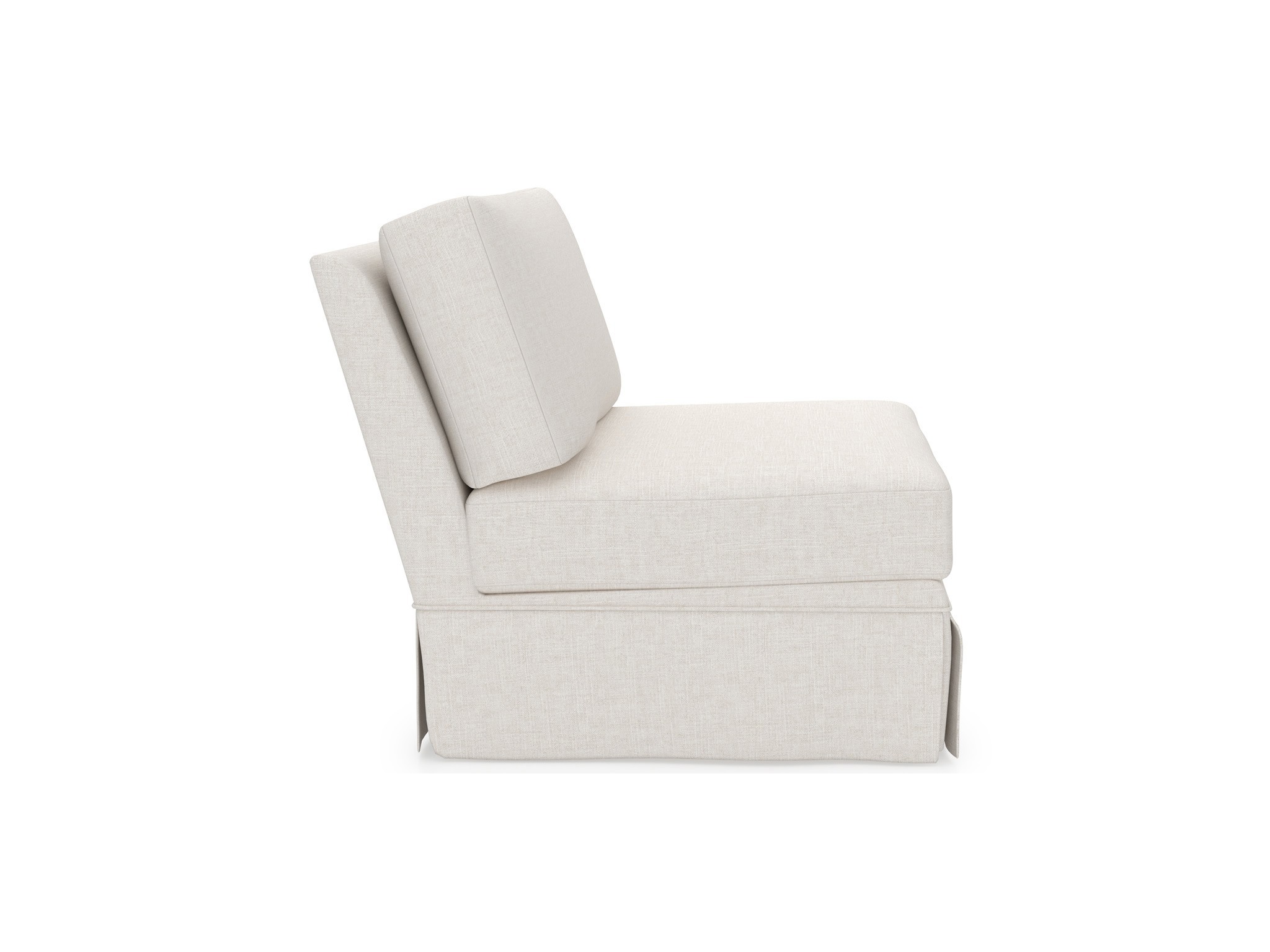 Filmore Skirted Armless Chair - Special Order - Silo with a white background