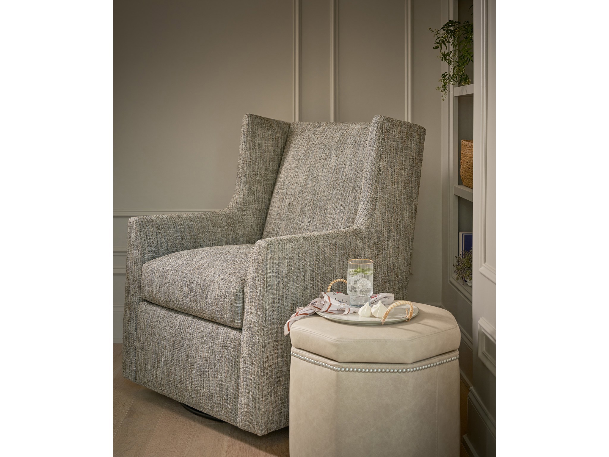 Conrad Small Storage Ottoman - Special Order - Multiple item room scene